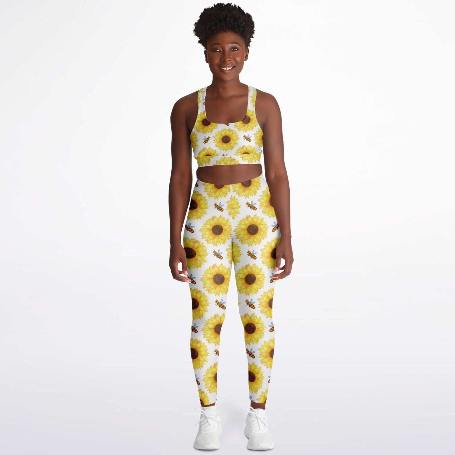 Bee's and Sunflowers Padded Sports Bra & Leggings - AOP