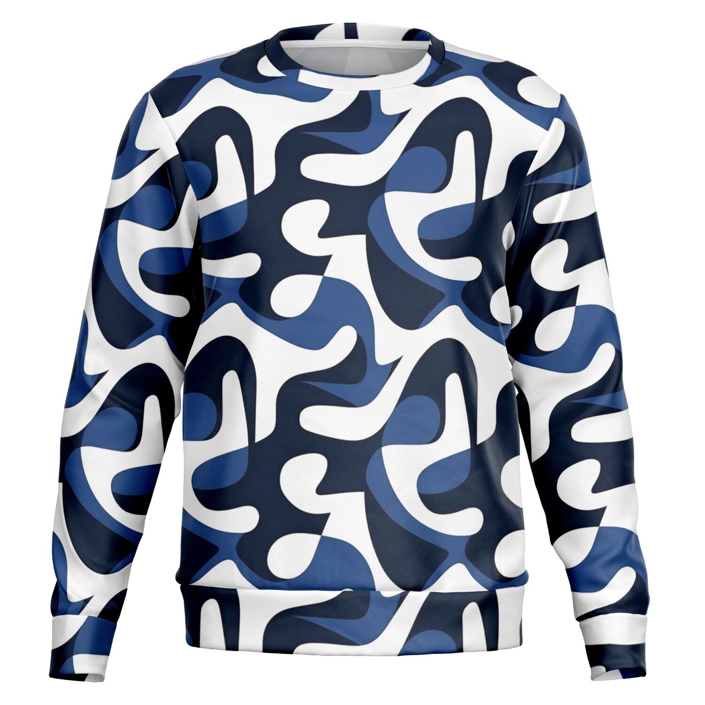 Blue and white Crew Sweatshirt - AOP