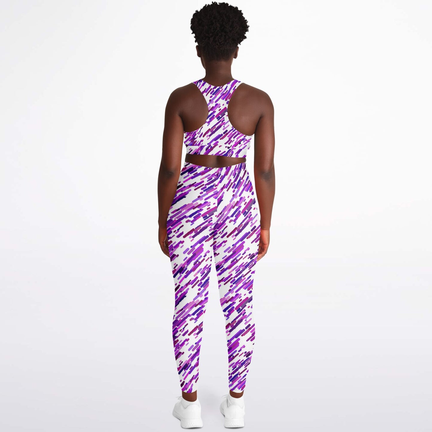 Purple abstract Padded Sports Bra & Leggings - AOP