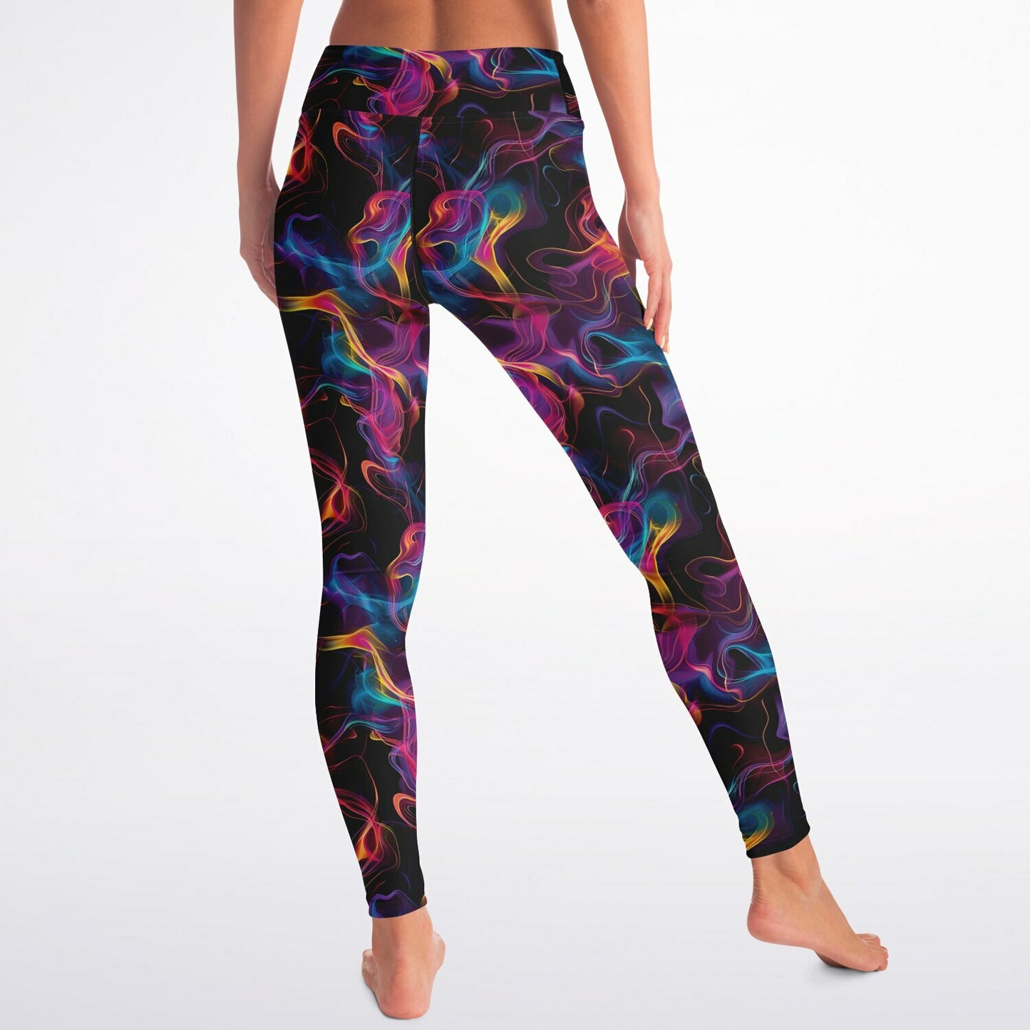 Neon Smoke Yoga Leggings - AOP D12