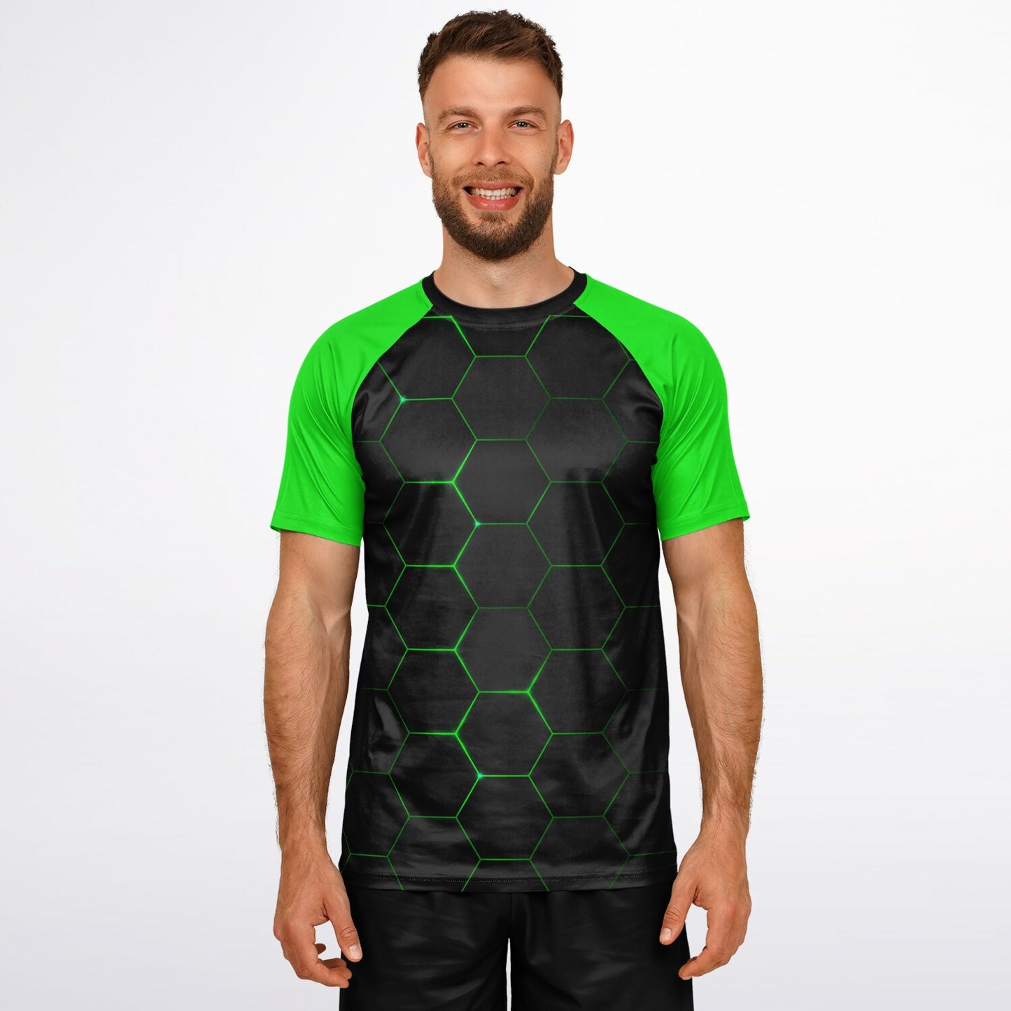 Hex Carbon with Green Men's Active Wear Jersey