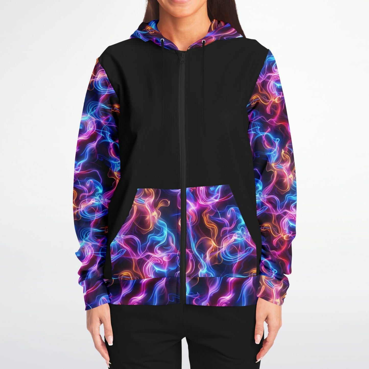 Neon Smoke Zip-Up Hoodie - AOP D6