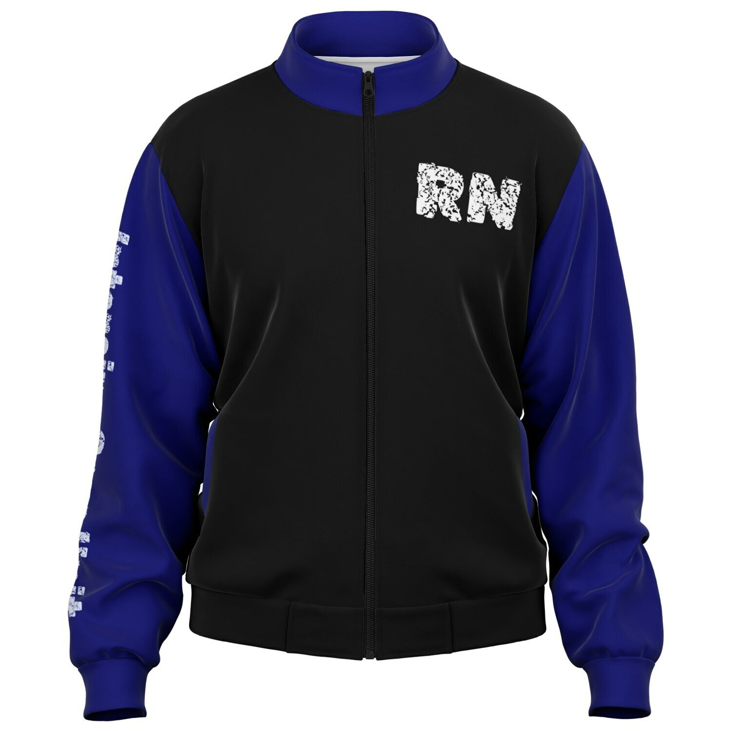 ICU Nursing, US Flag, Track Jacket - Black, Blue