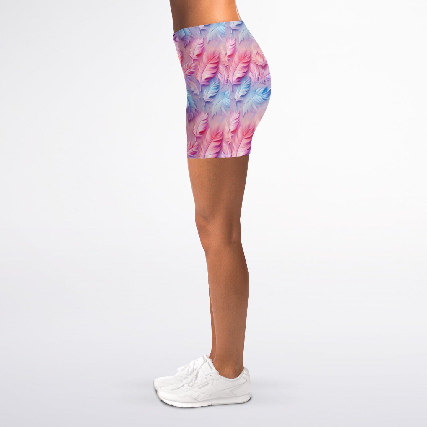 Pink and blue feathers Legging Shorts - AOP