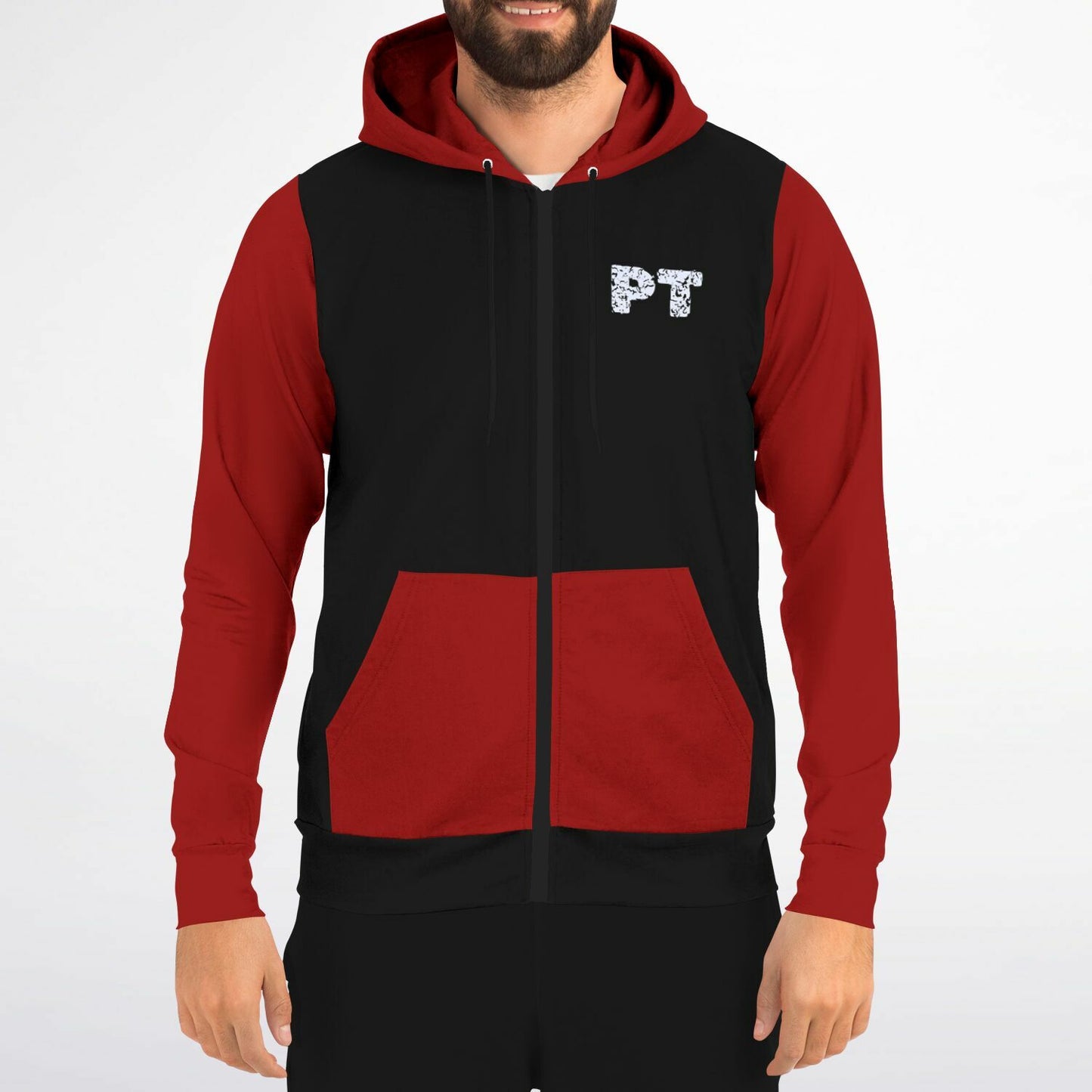Physical Therapy US flag with Red sleeves Fashion Zip-Up Hoodie -