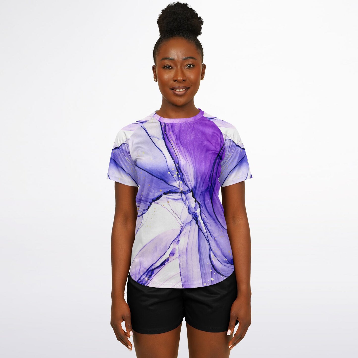 Women's active Top - Purple and white