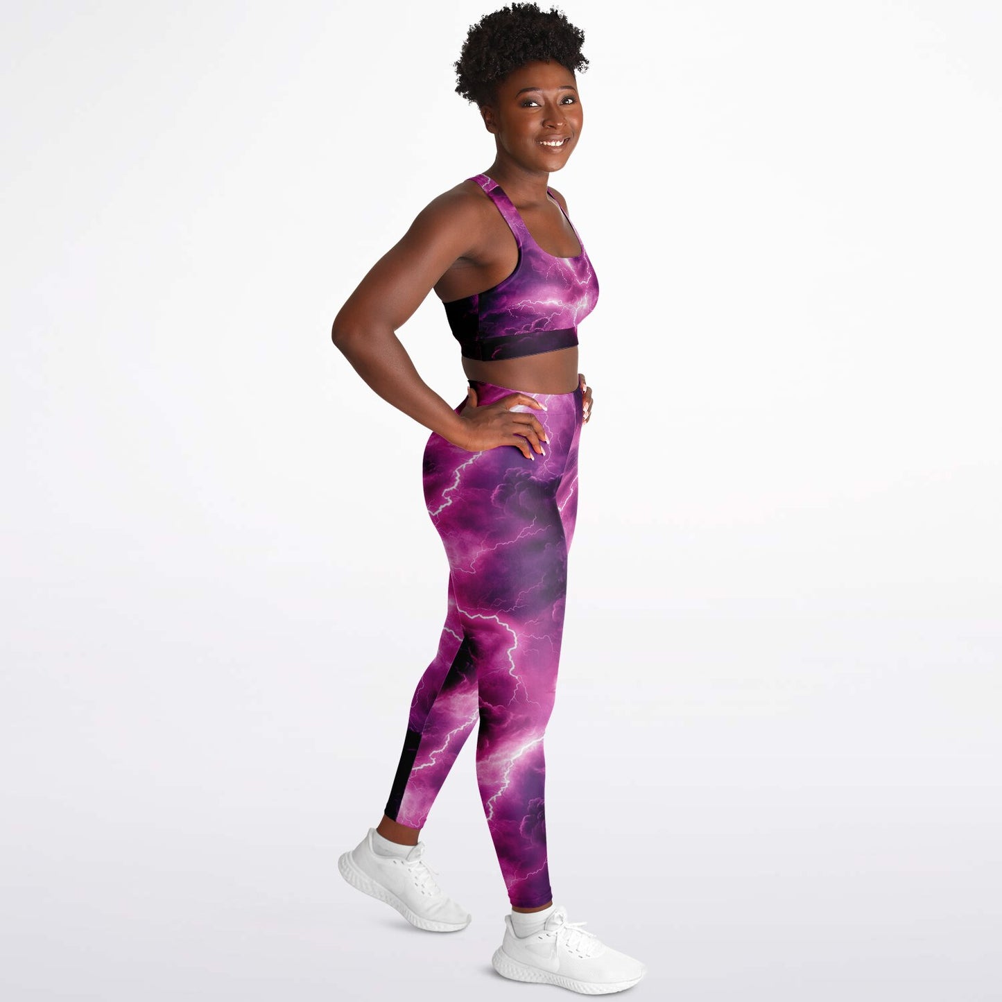 Pink Lightning Padded Sports Bra & Leggings -