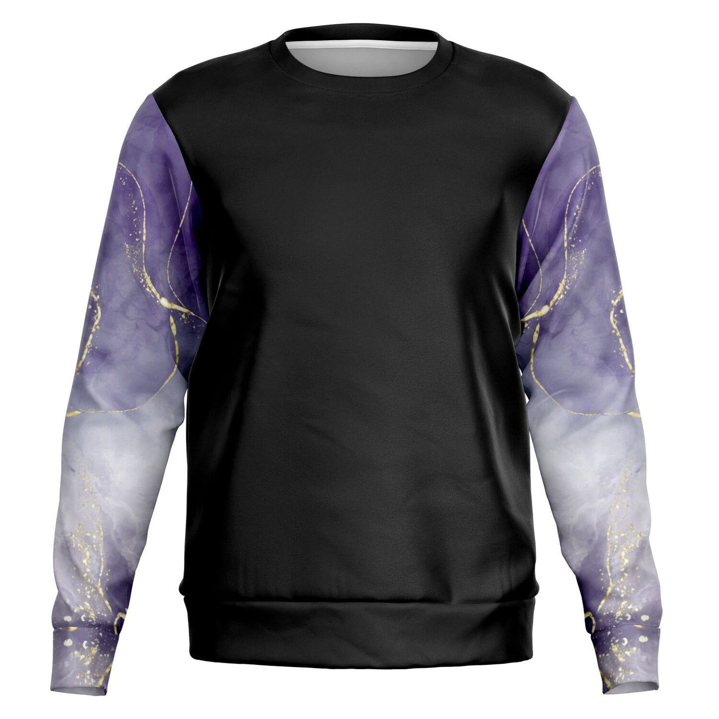 Crew Sweatshirt - Black, Dark Purple with gold-