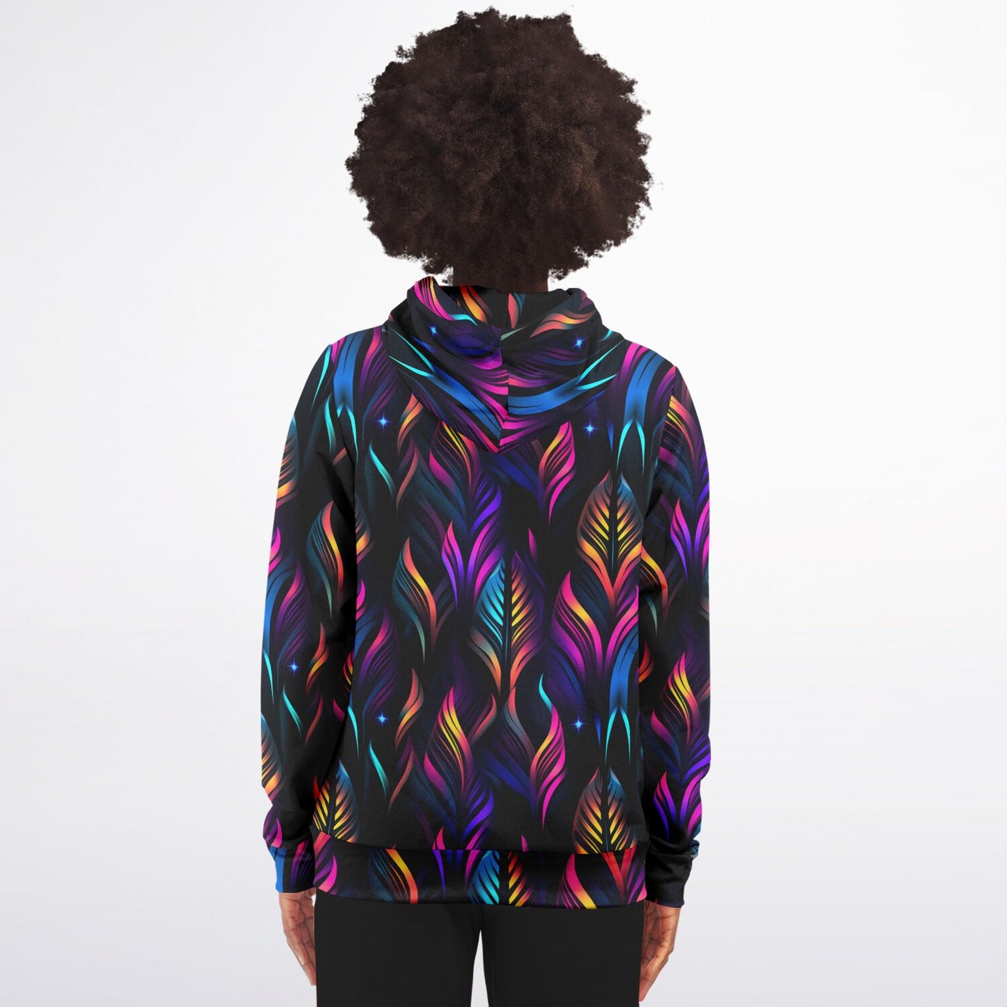Neon Lights Fashion Zip-Up Hoodie - AOP D1