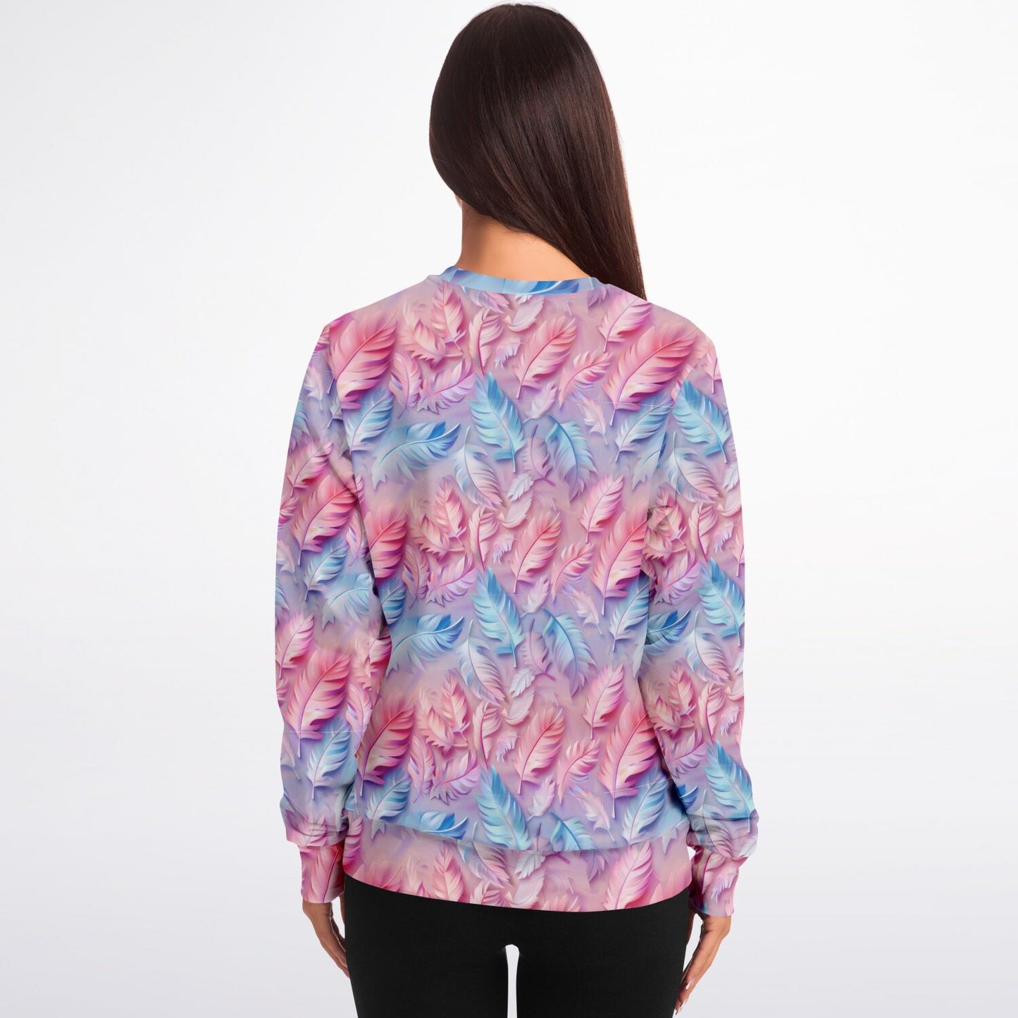 Pink and blue feathers crew Sweatshirt - AOP