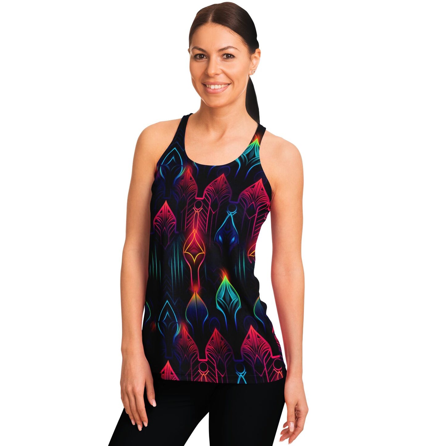 Neon Lights Racerback Tank Top - AOP D2