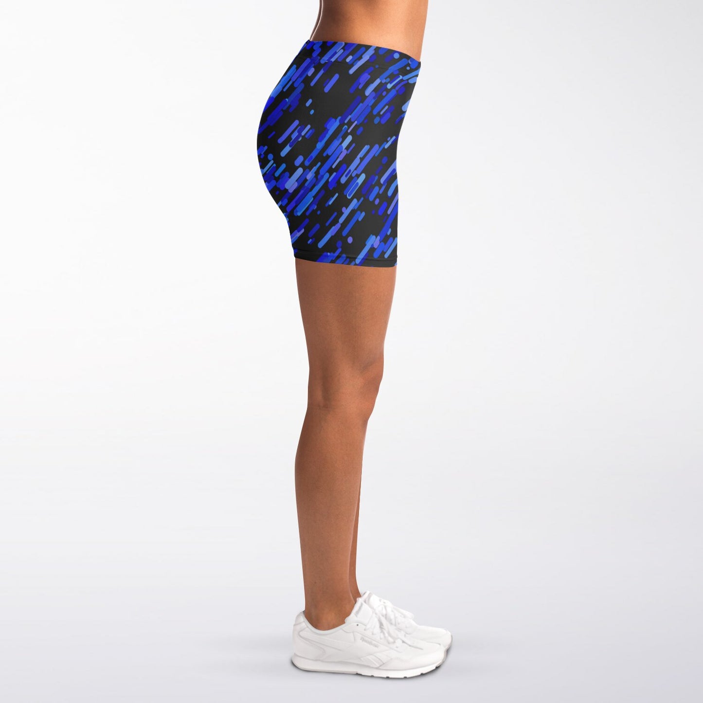 Blue abstract Legging Shorts - AOP