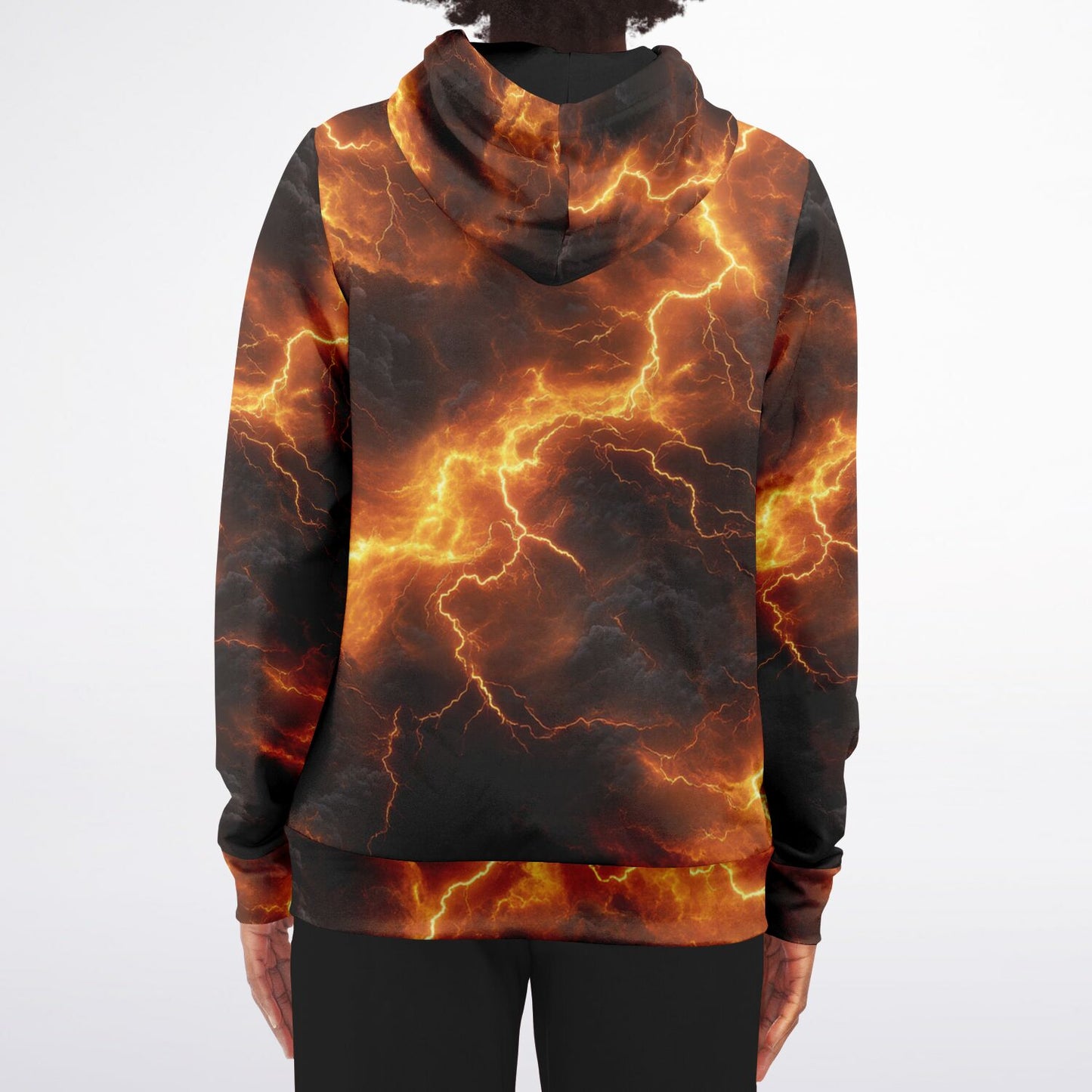Yellow Lightning Fashion Zip-Up Hoodie -