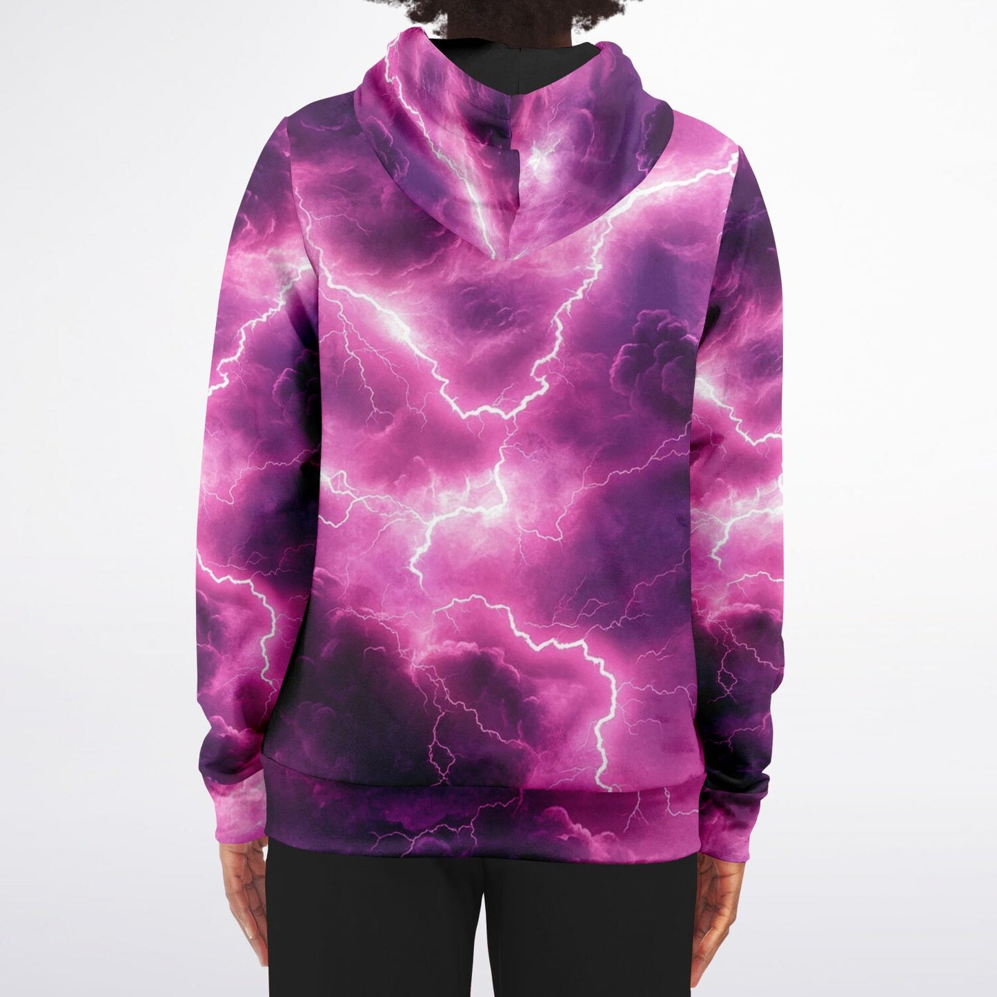 Pink lightning Fashion Zip-Up Hoodie -