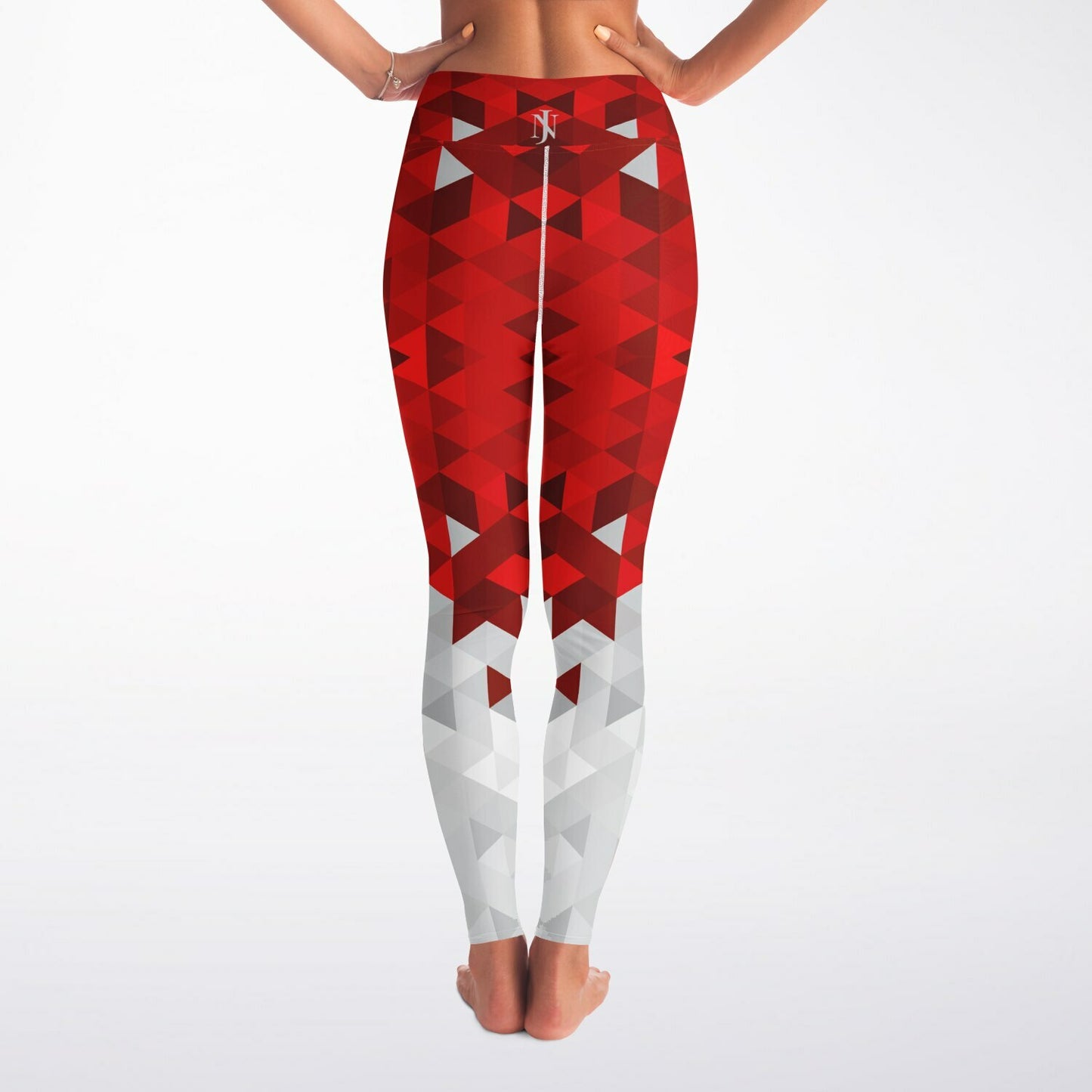 Red and White Diamon Yoga Leggings