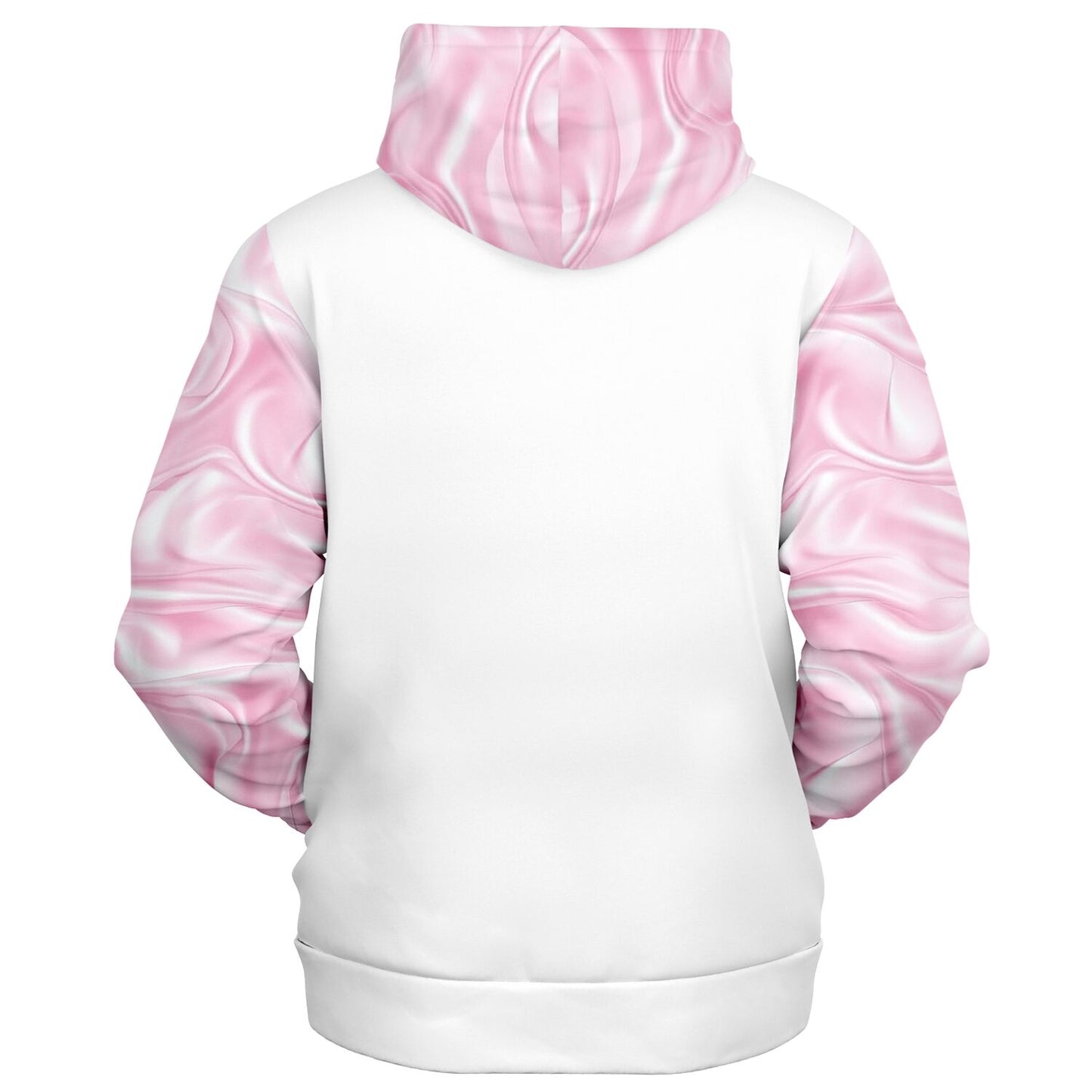 Pink Silk Zip-Up Hoodie - AOP