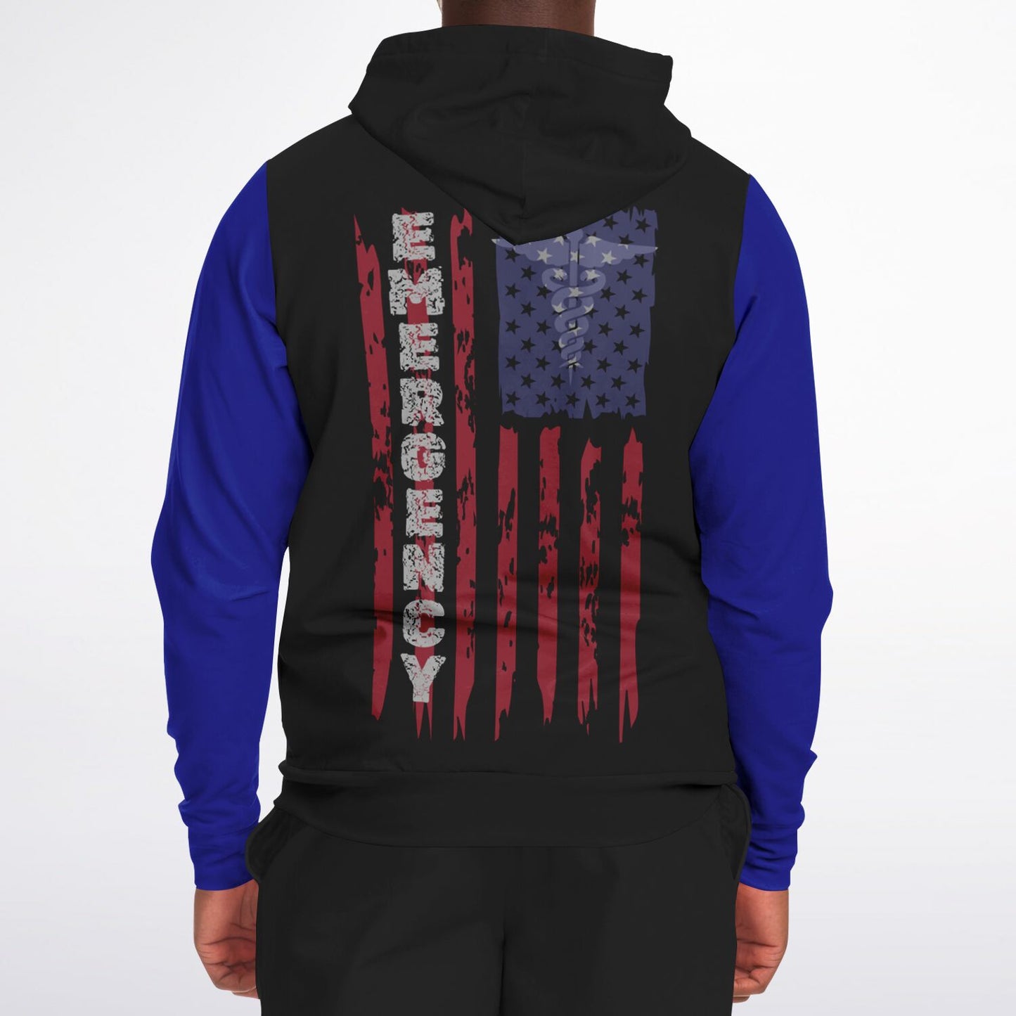 Emergency RN, US Flag, Fashion Zip-Up Hoodie