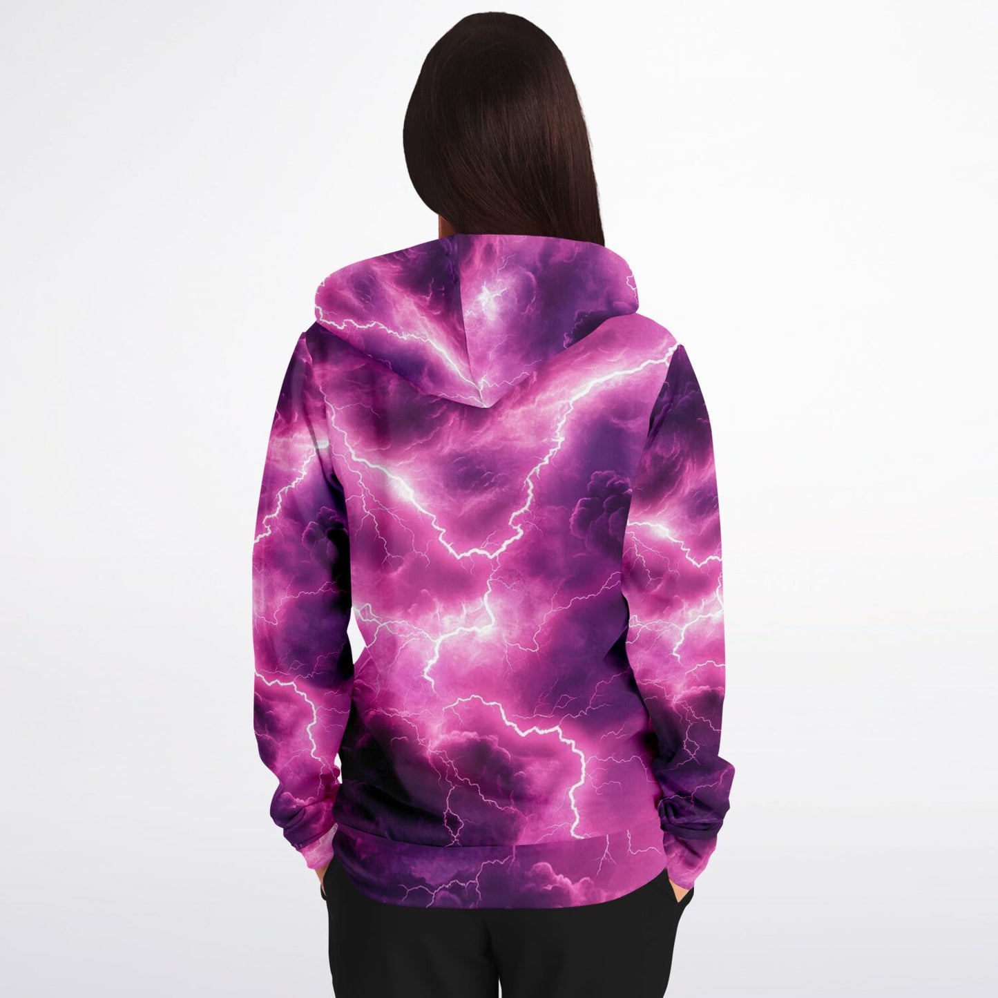 Pink lightning Fashion Zip-Up Hoodie -