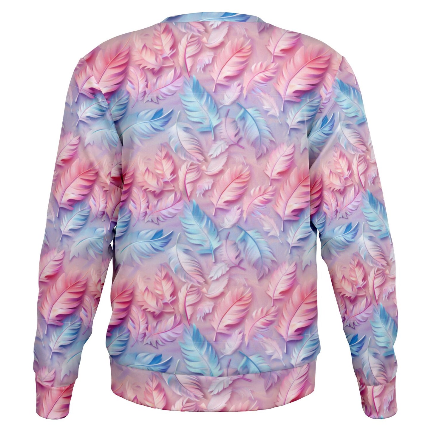 Pink and blue feathers crew Sweatshirt - AOP