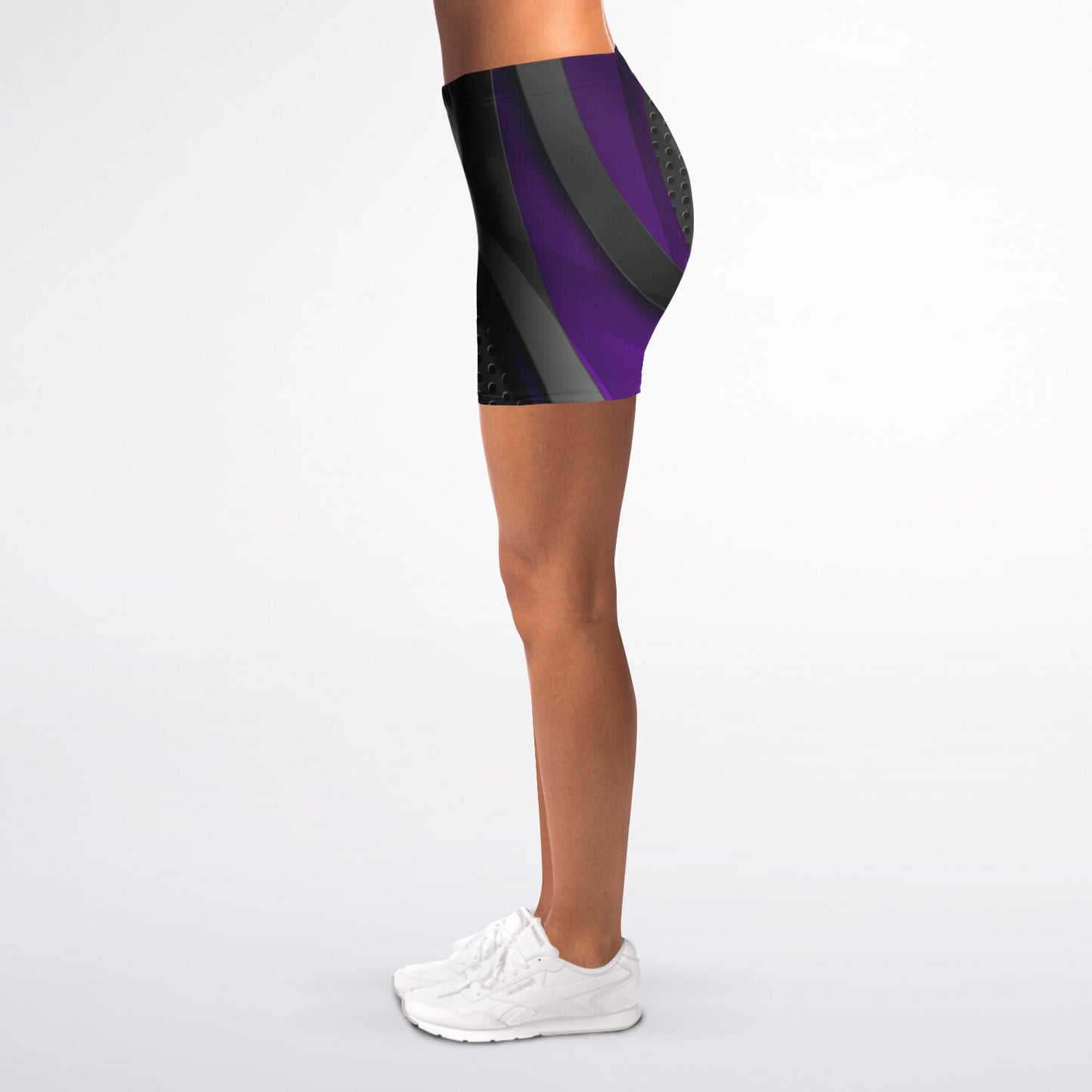 Dark Gray with Purple Legging Shorts -