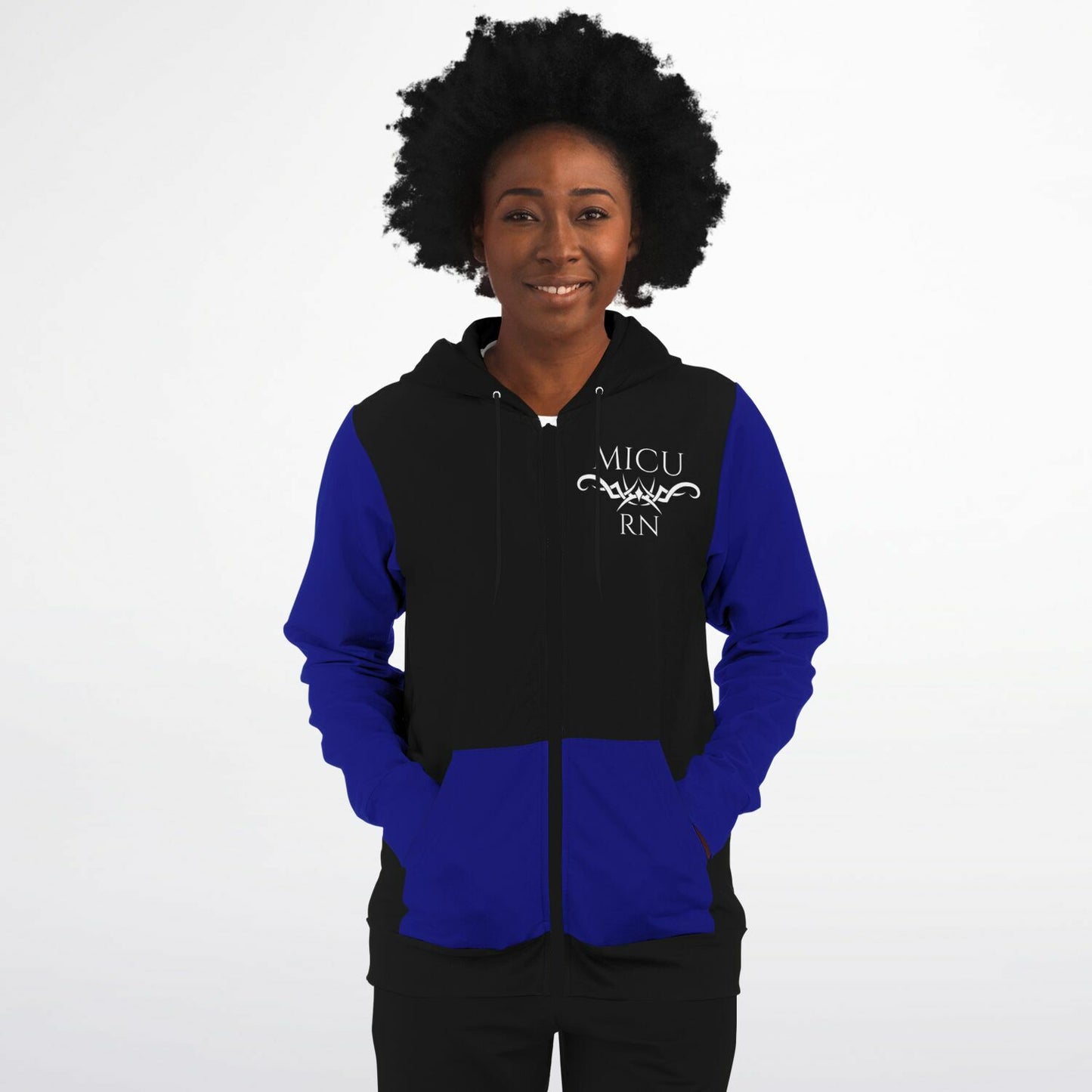 MICU RN Tribal, US Flag, Fashion Zip-Up Hoodie - AOP