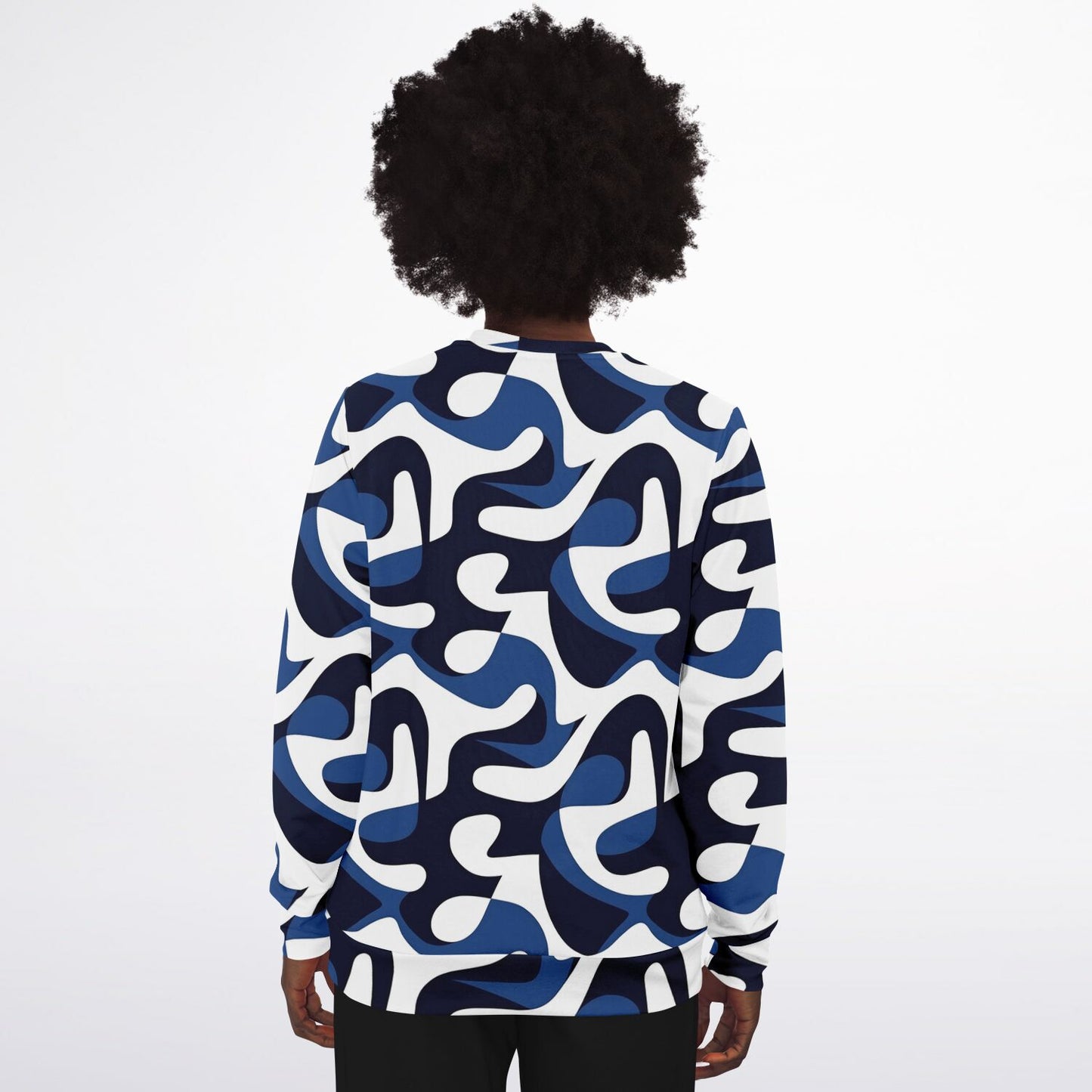 Blue and white Crew Sweatshirt - AOP