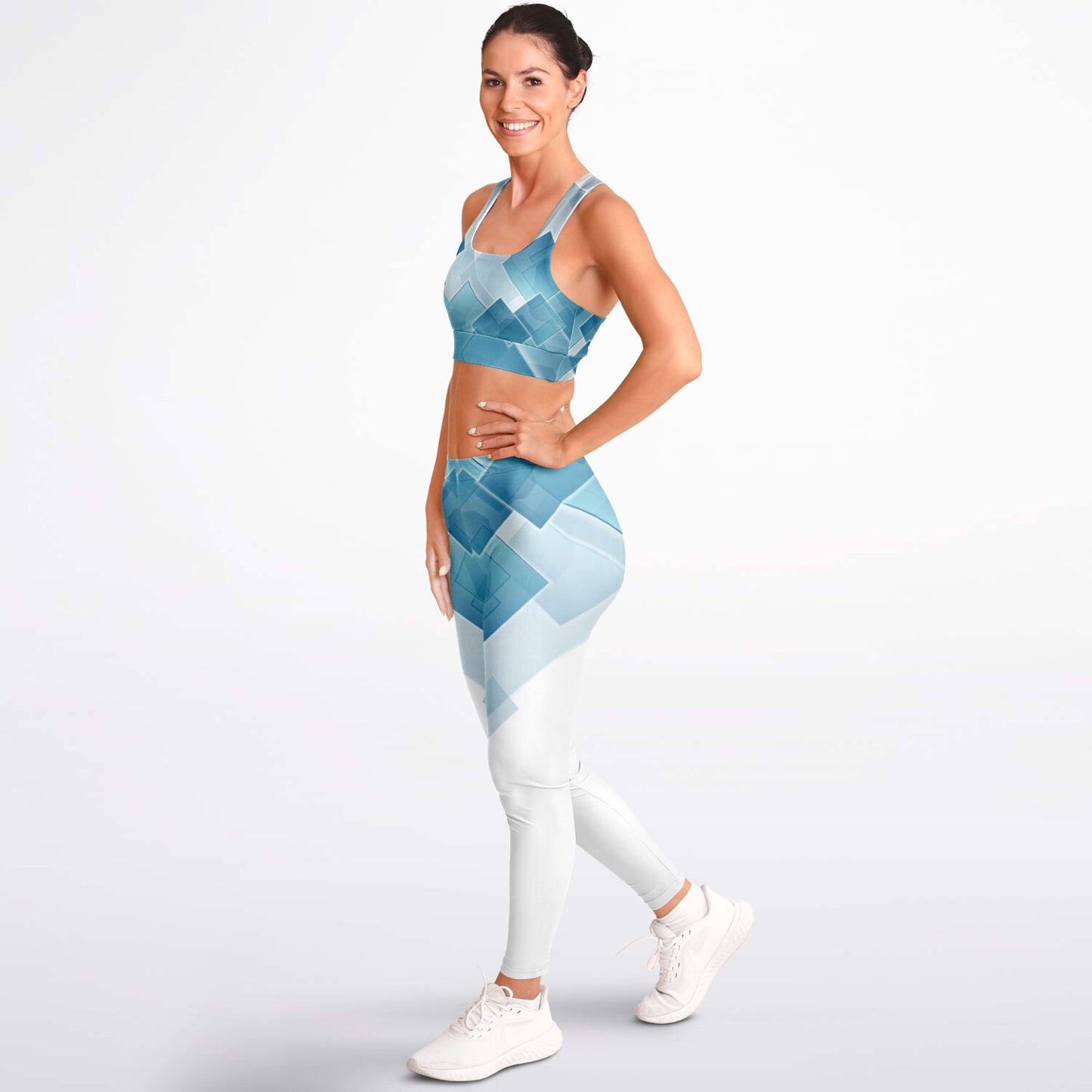 Blue Ice Padded Sports Bra & Leggings -