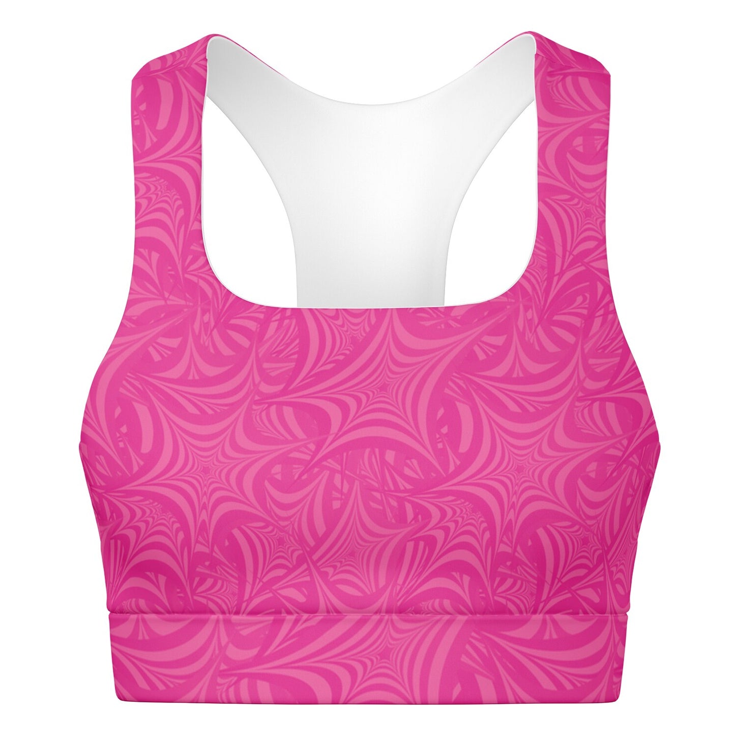 Pink Star Padded Sports Bra - AOP