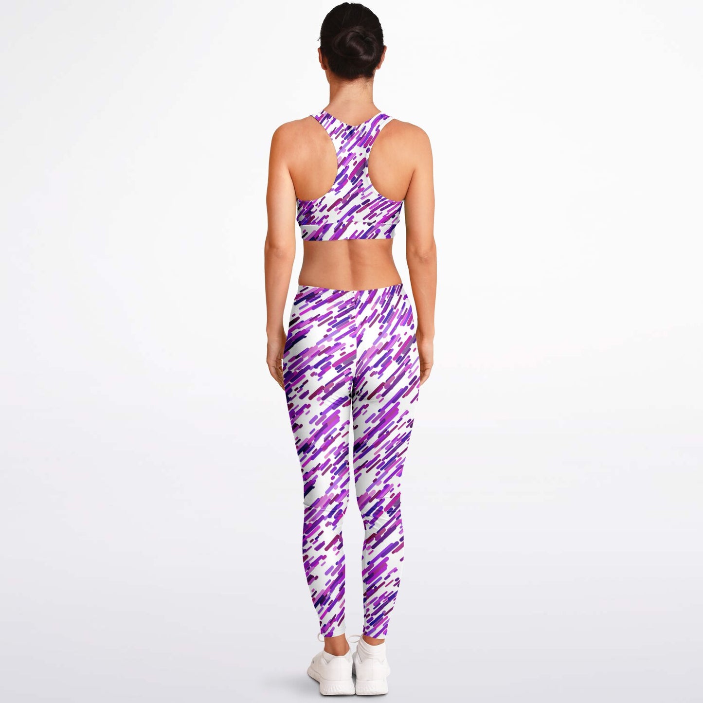 Purple abstract Padded Sports Bra & Leggings - AOP