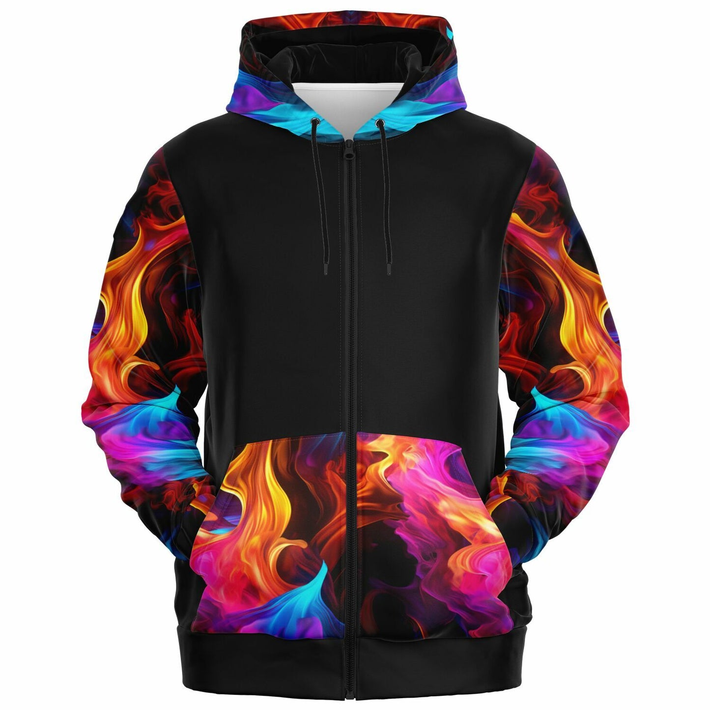 Fire and Ice Zip-Up Hoodie - AOP