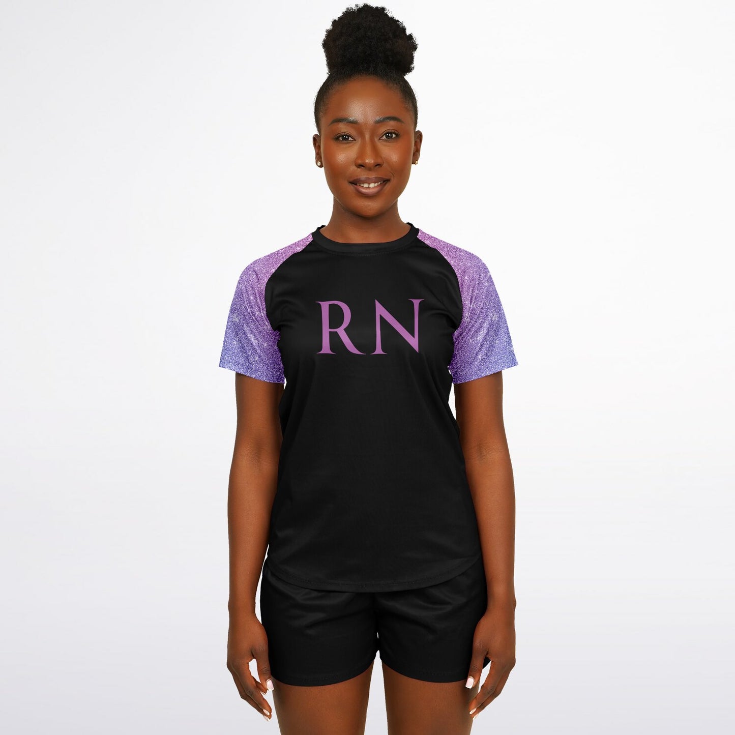 RN Active tee - Purple and pink sleeves