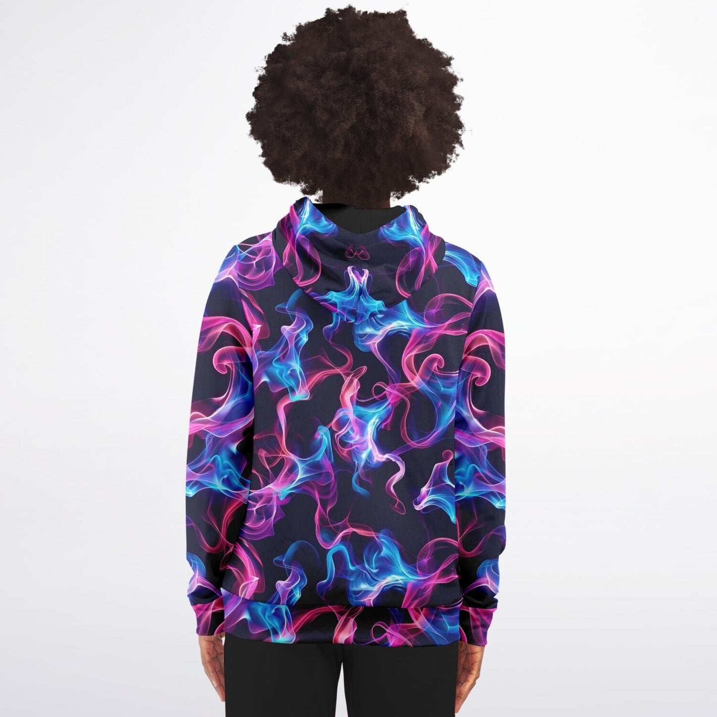 Neon smoke 1 Fashion Zip-Up Hoodie - Black