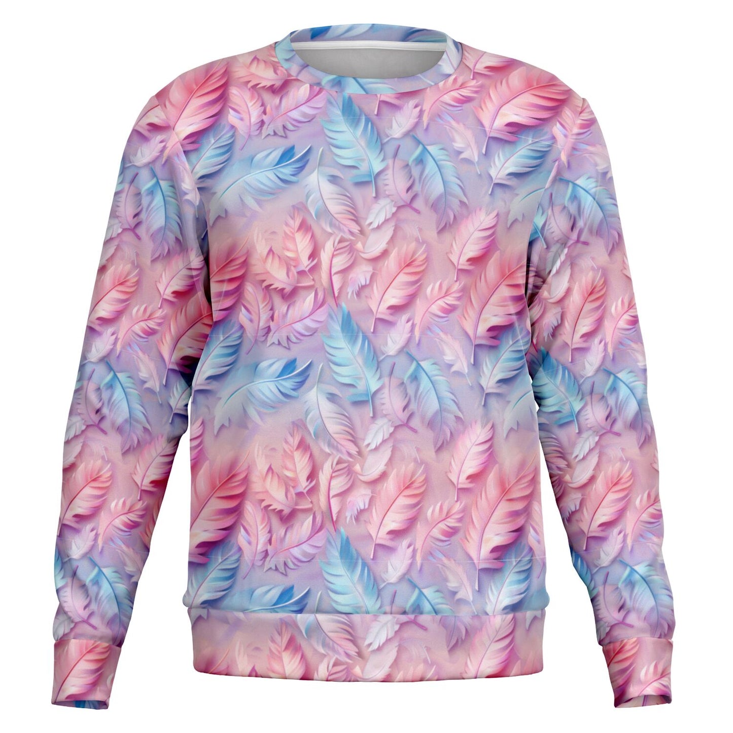 Pink and blue feathers crew Sweatshirt - AOP