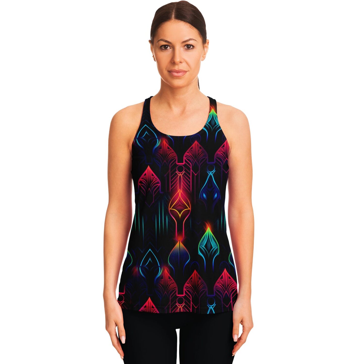 Neon Lights Racerback Tank Top - AOP D2