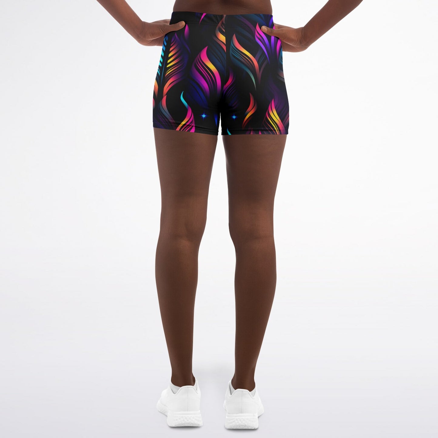 Neon Lights Legging Shorts - AOP D1