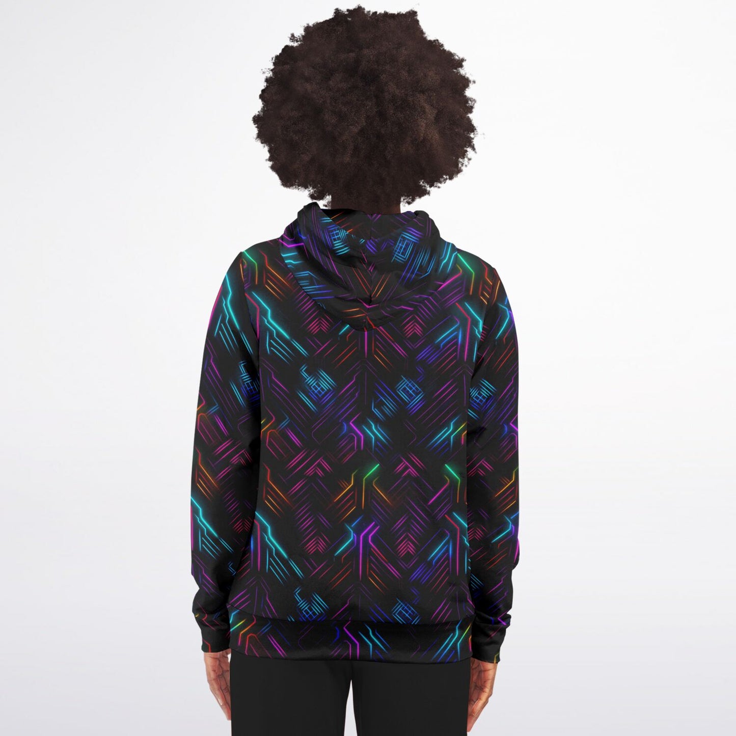 Neon Lights Zip-Up Hoodie - AOP D3