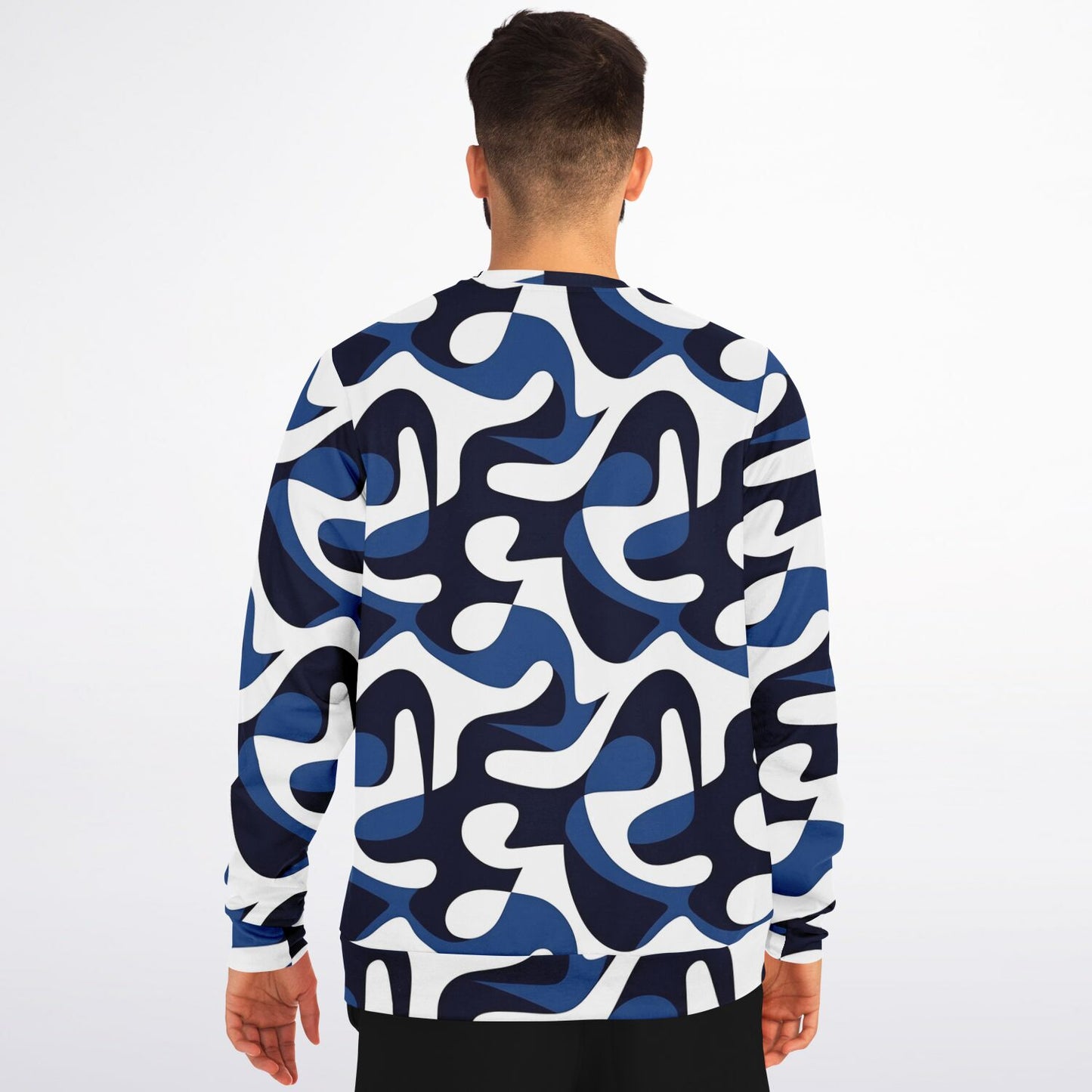 Blue and white Crew Sweatshirt - AOP