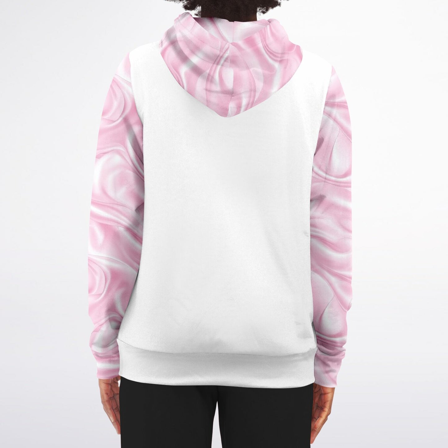 Pink Silk Zip-Up Hoodie - AOP