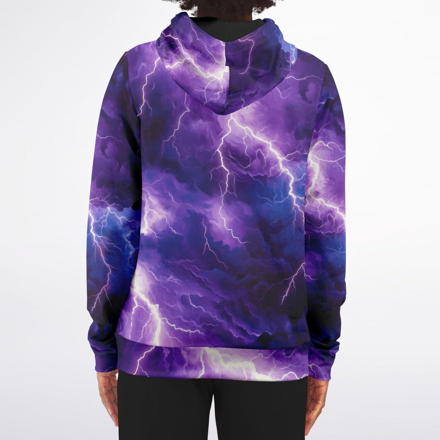 Purple Lightening Fashion Zip-Up Hoodie -