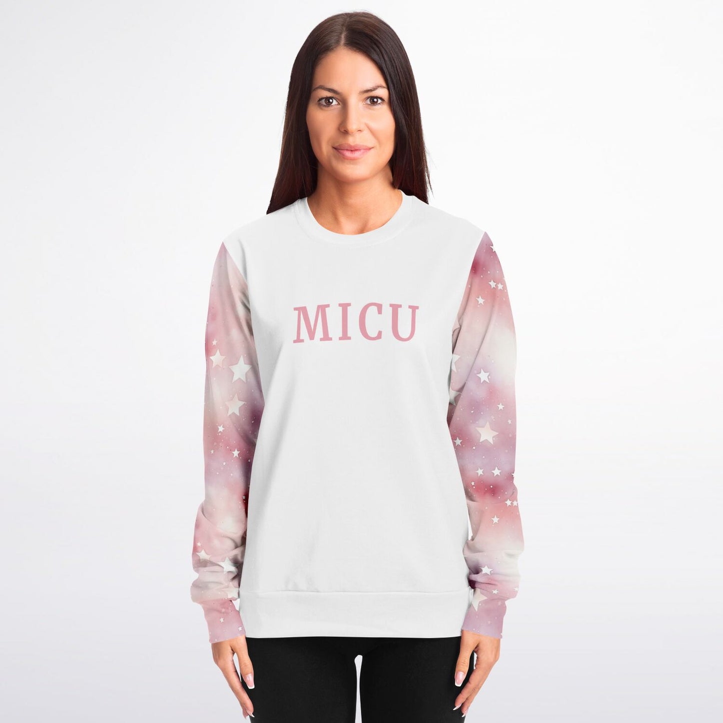 MICU Pink Star Crew Sweatshirt - AOP