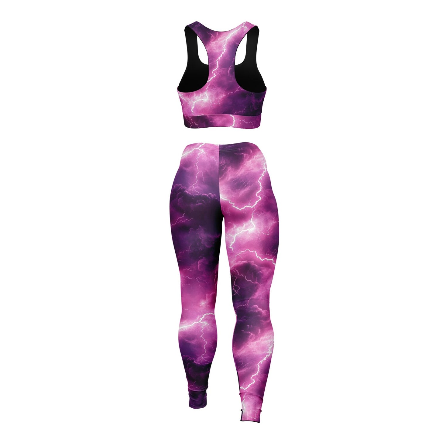 Pink Lightning Padded Sports Bra & Leggings -