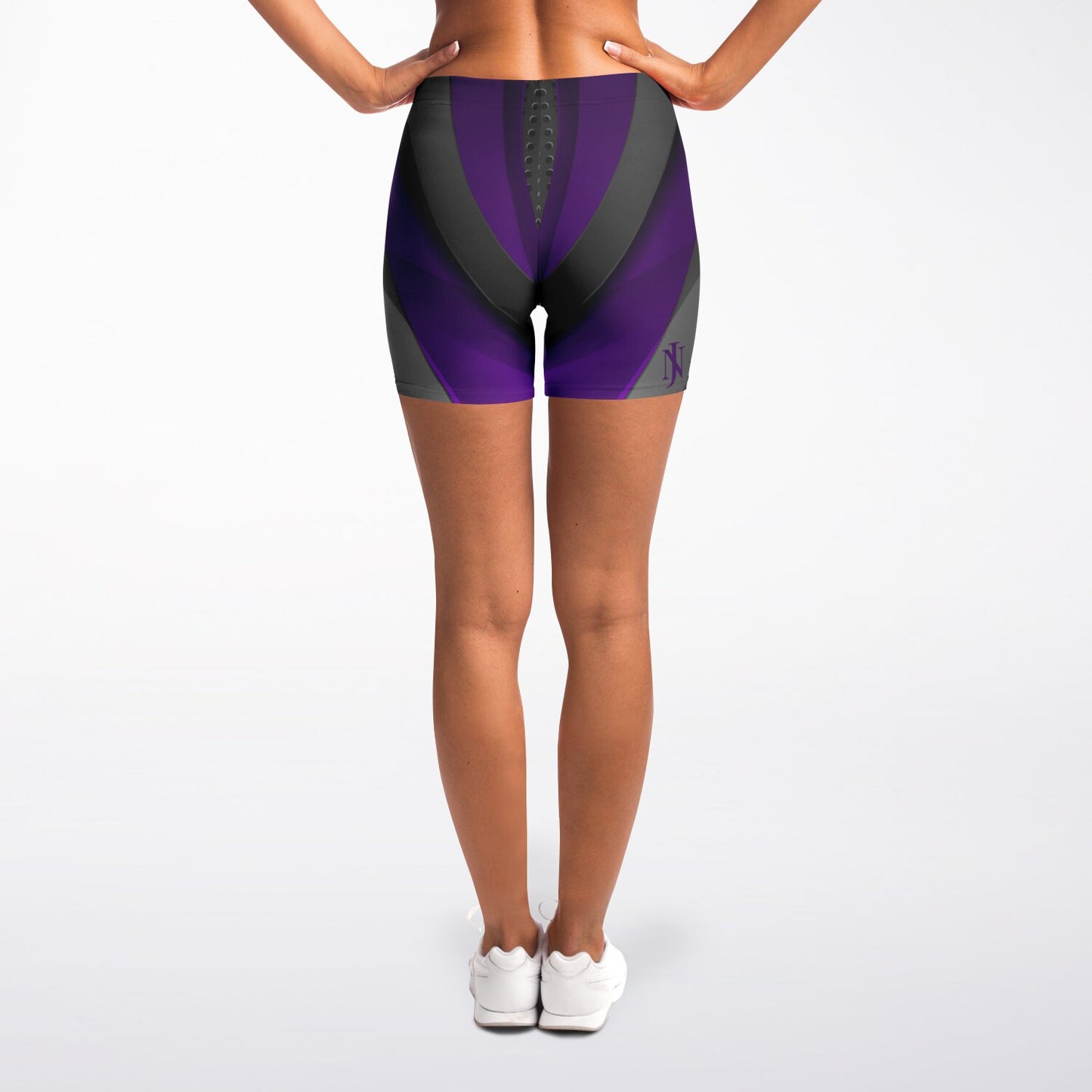 Dark Gray with Purple Legging Shorts -