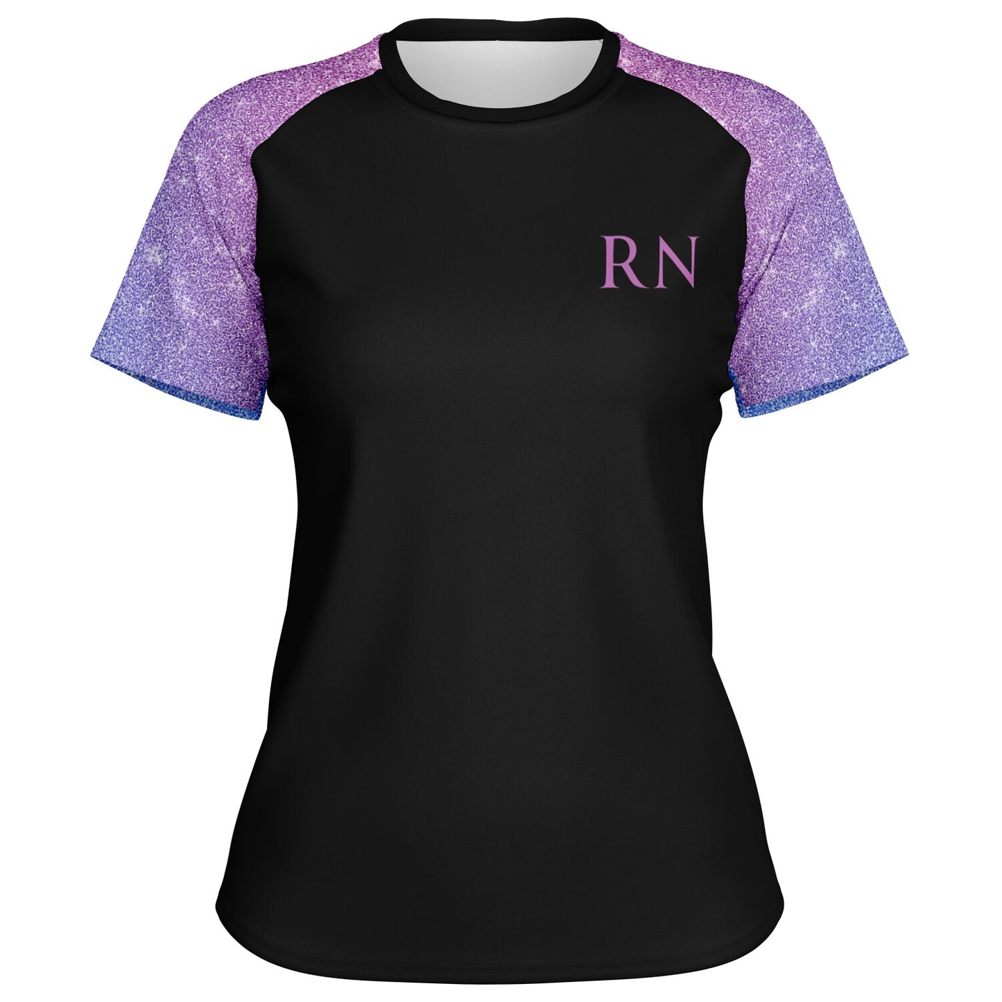 MICU, RN Active tee - Purple and pink sleeves