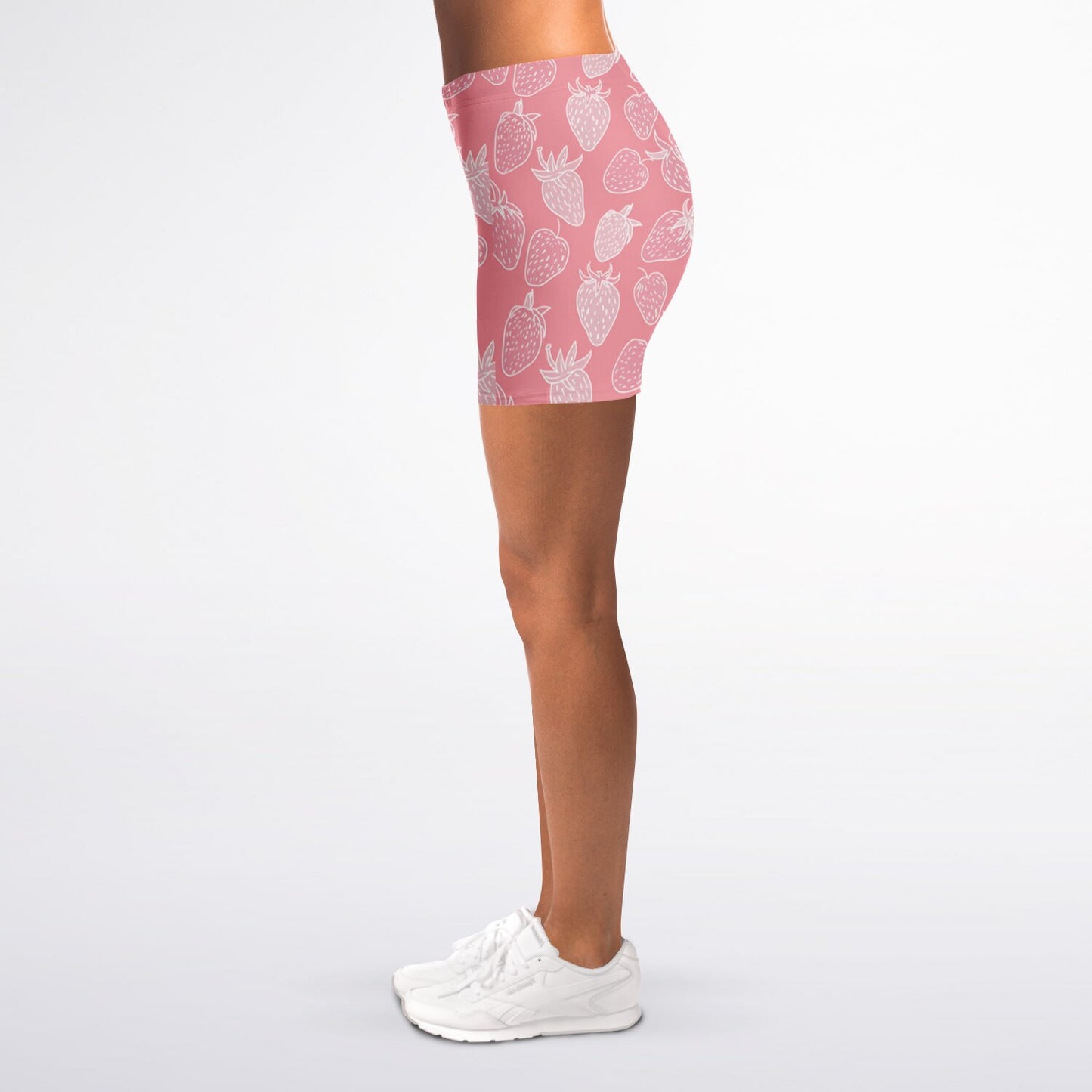 pink Strawberry Legging Shorts - AOP