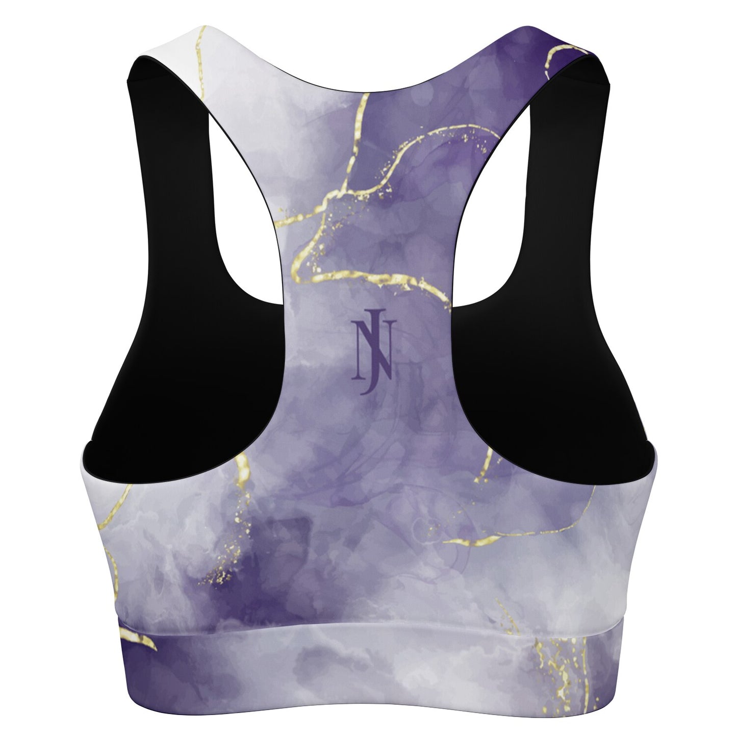 Dark Purple with Gold Padded Sports Bra copy