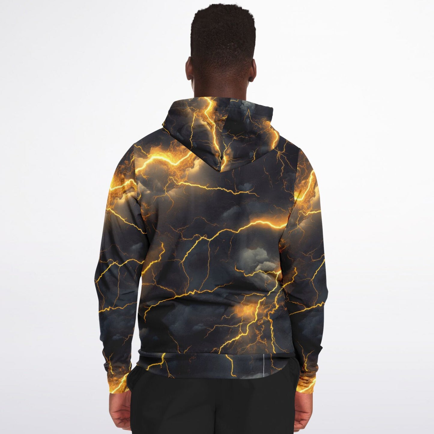 Gold Lightning Fashion Zip-Up Hoodie -