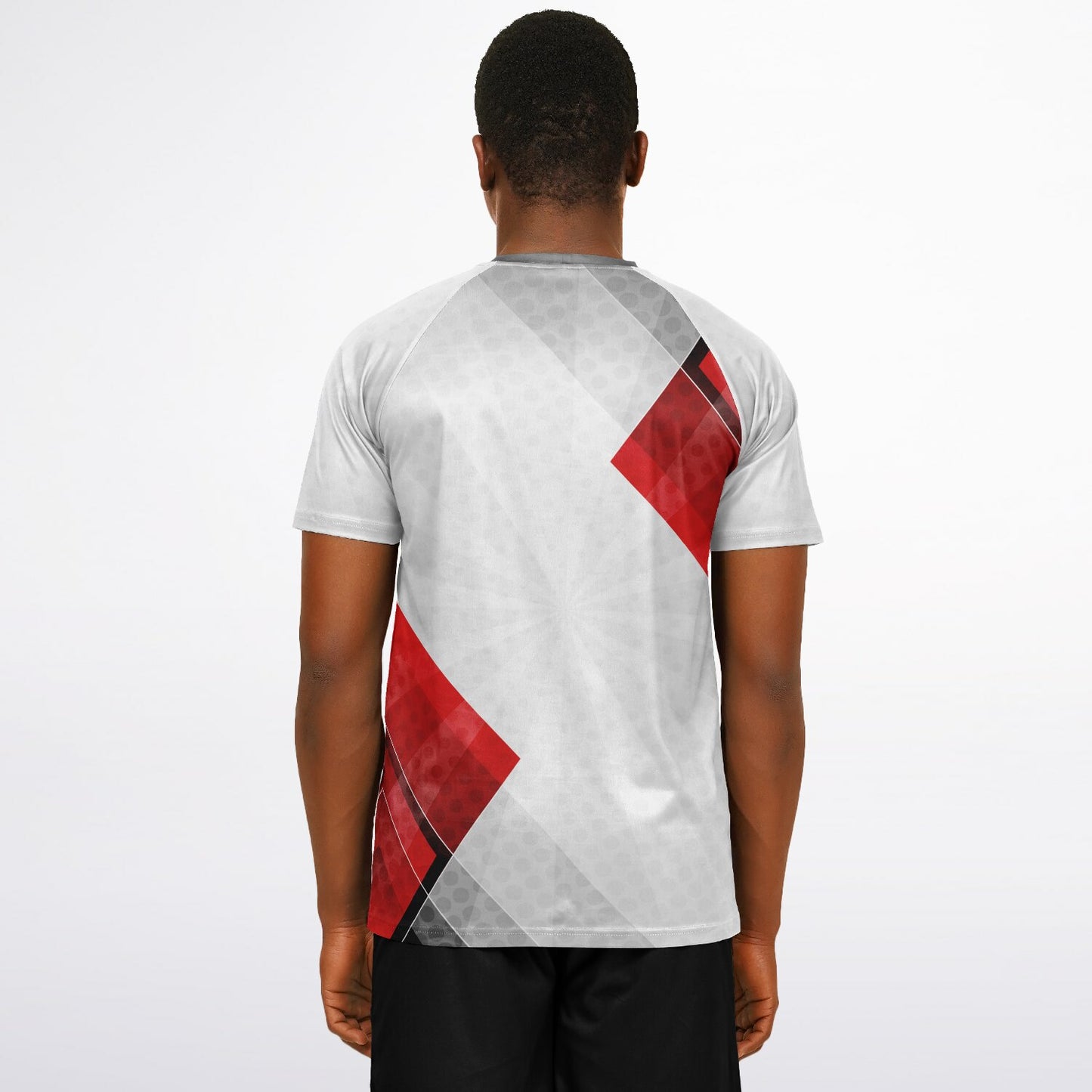 Silver and Red Men's Active Wear Jersey