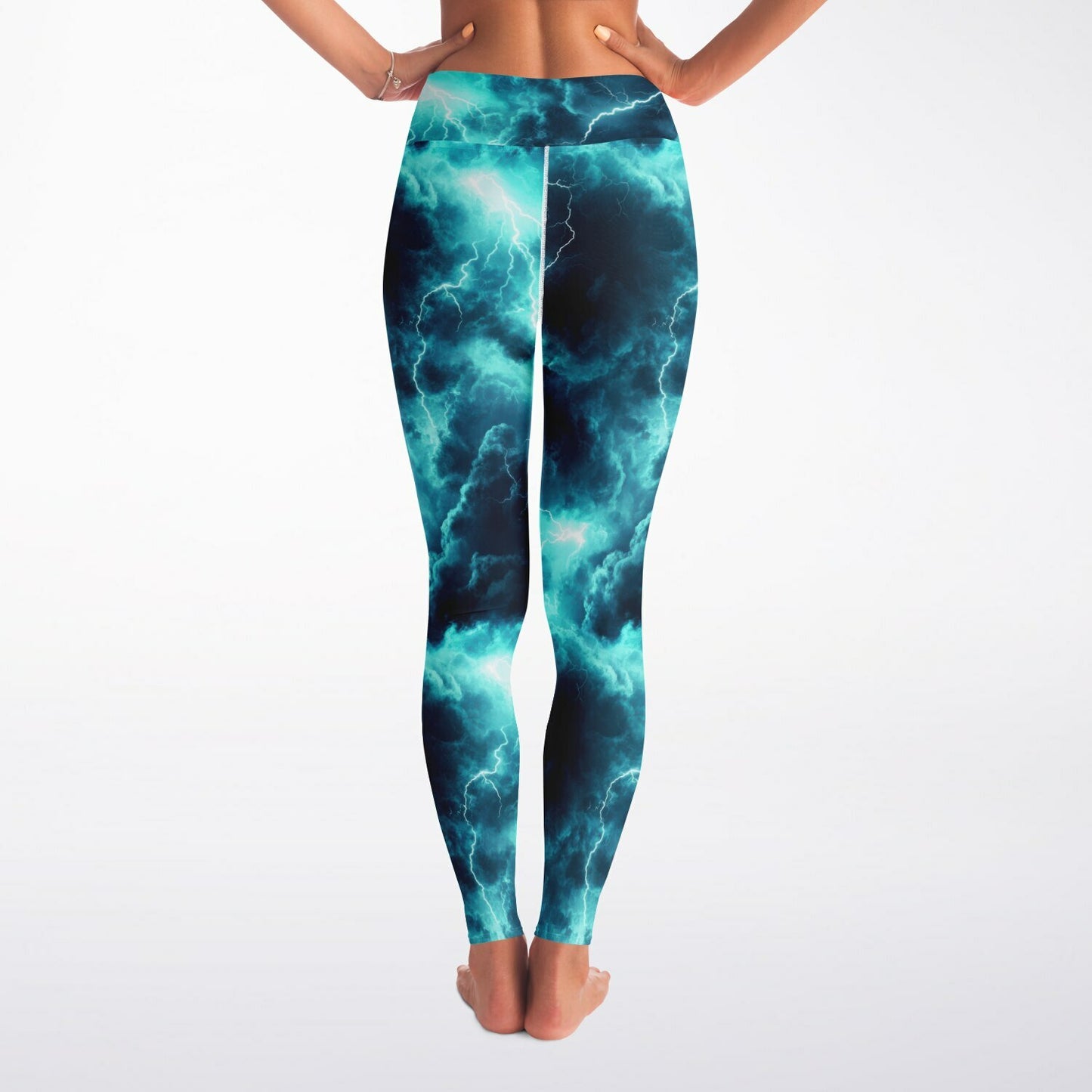 turquois lightning Yoga Leggings -