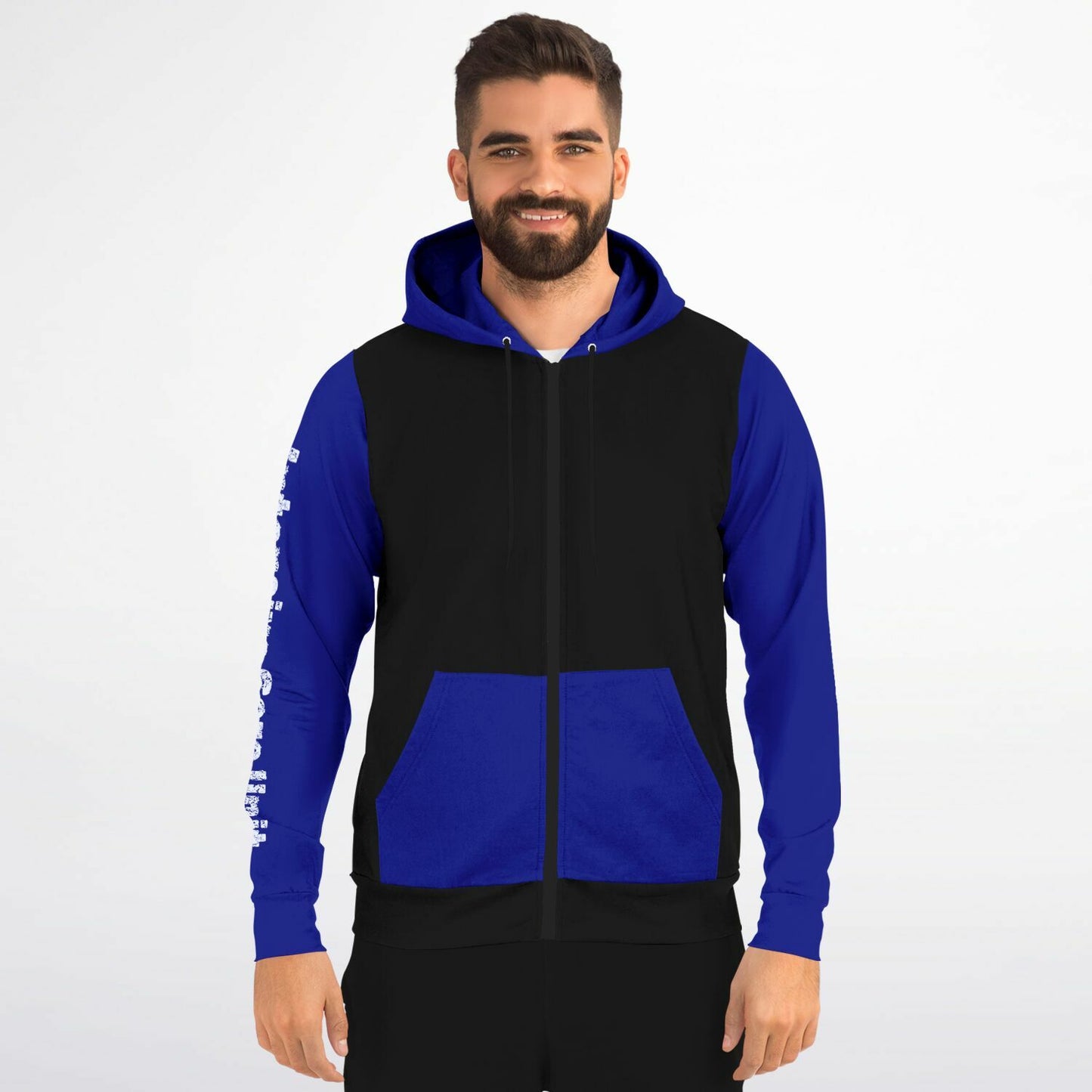 ICU Nurse Flag with Blue sleeves Fashion Zip-Up Hoodie -