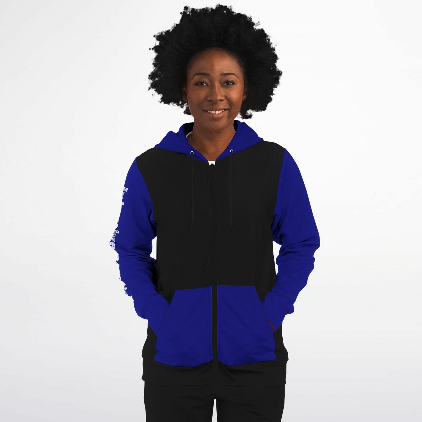 ICU Nurse Flag with Blue sleeves Fashion Zip-Up Hoodie -